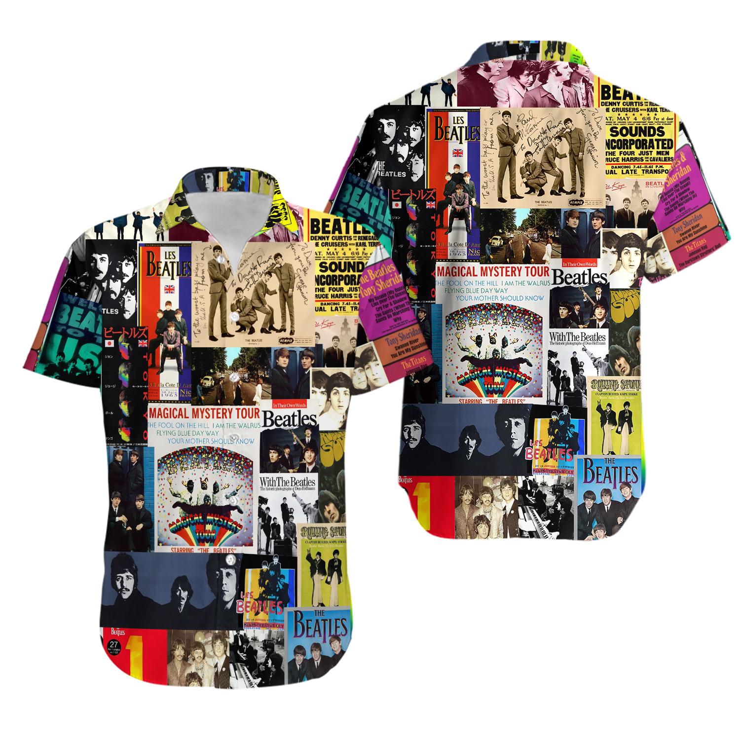The Beatles Hawaiian Shirt Unisex Hawaiian Shirt Full Size S-5XL Button Down