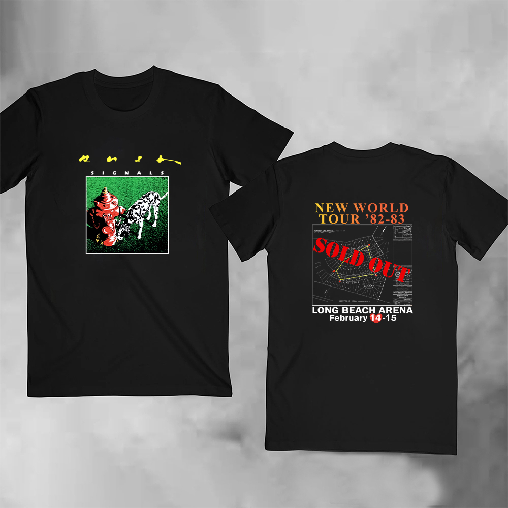 Rush Signals New World Tour 82-83 Long Beach Arena 80s Tour Double Sided T-Shirt