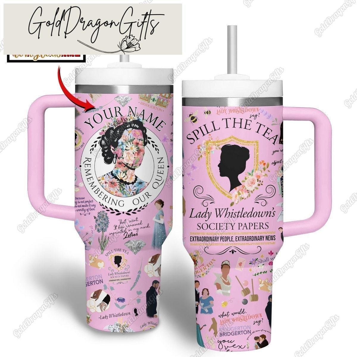 Custom Spill The Tea Tumbler 40Oz, Bridgerton Tumbler Cup, Bridgerton Movie Tumbler, Bridgerton Polin Stainless Tumbler, Movie Lovers