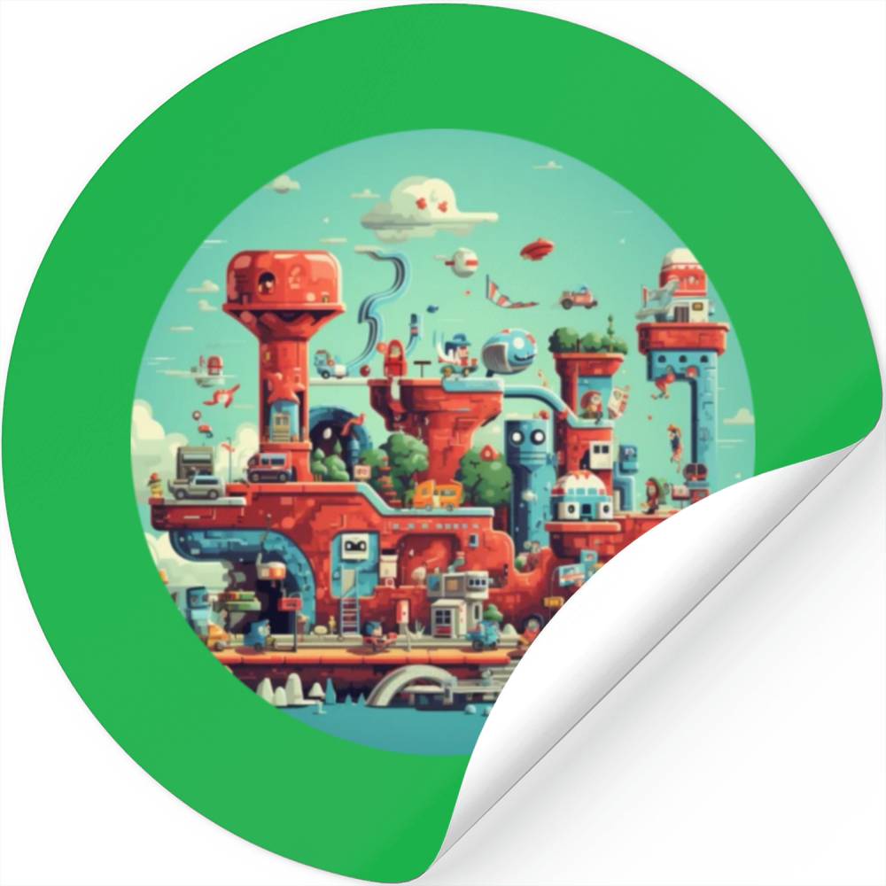 Pixelated Memories: Relive Retro Gaming Magic Stickers