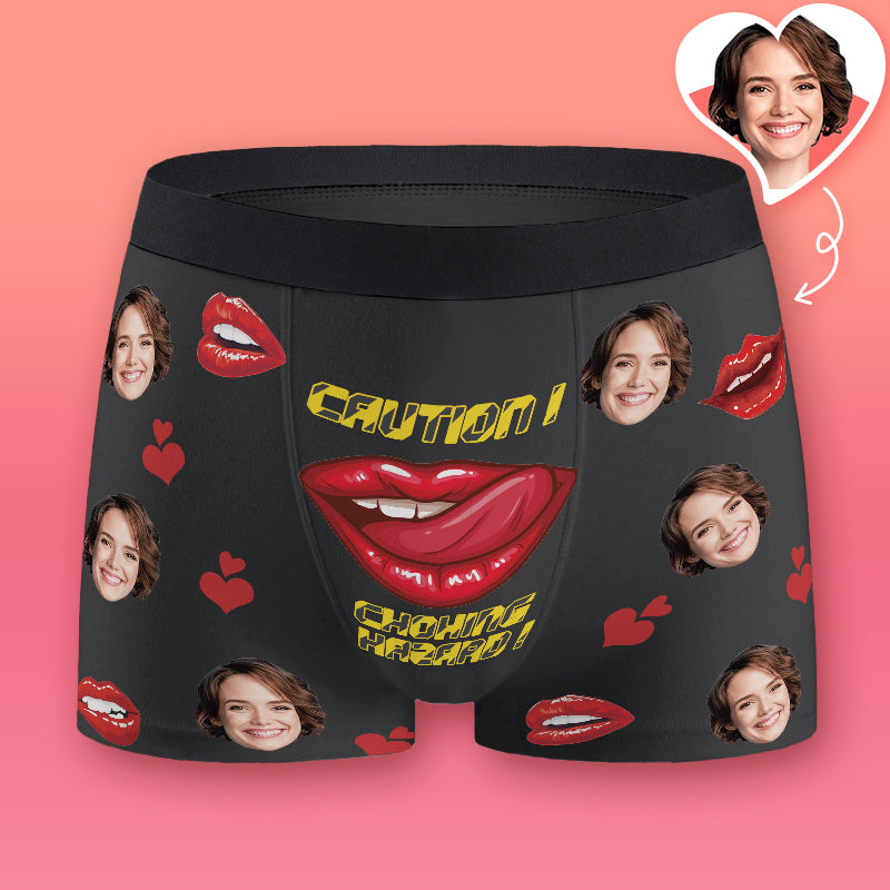 Caution Slippery Personalized Men's Boxer Briefs