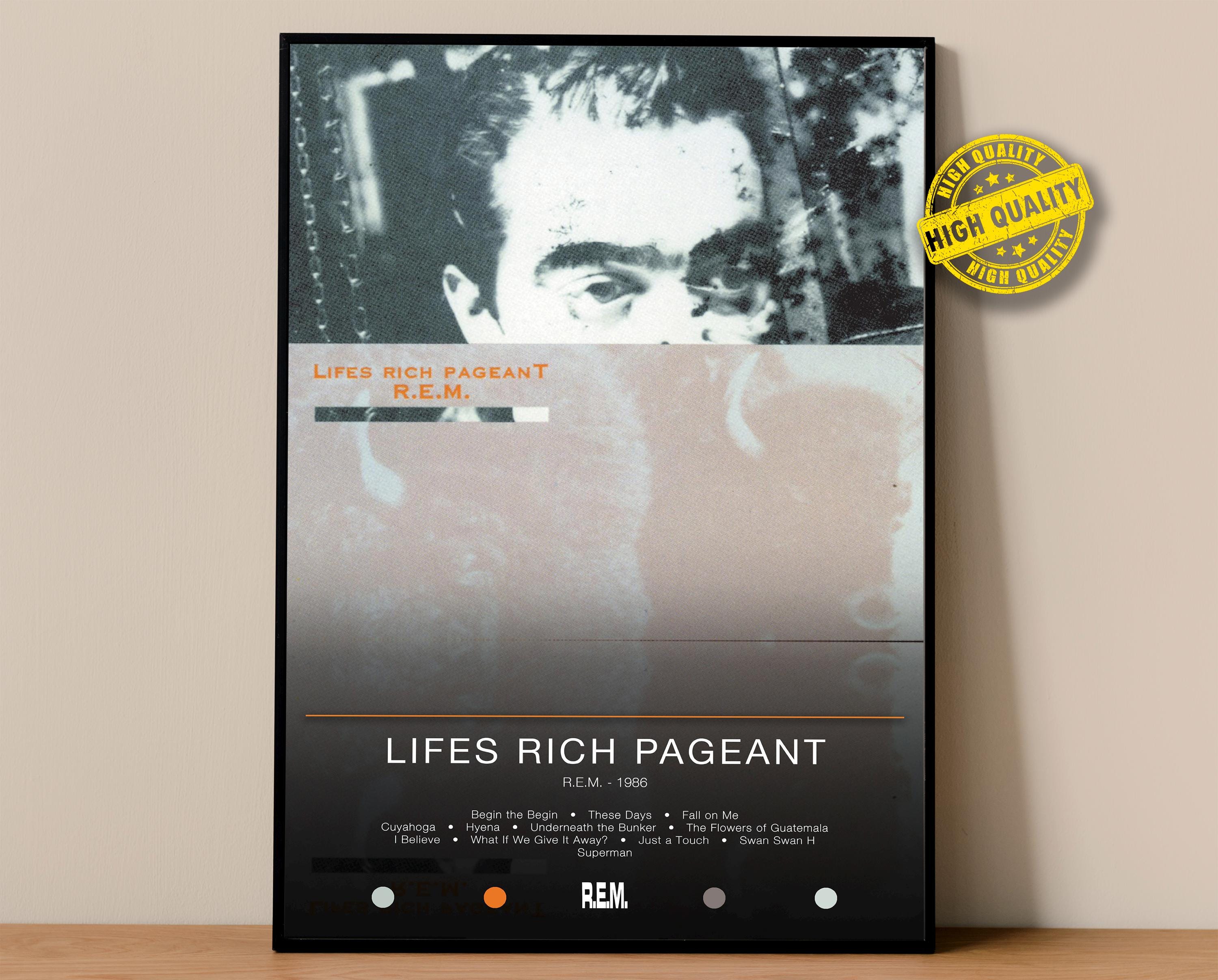R.E.M Poster | Lifes Rich Pageant Poster | Album Poster Prints | Wall Decor Posters