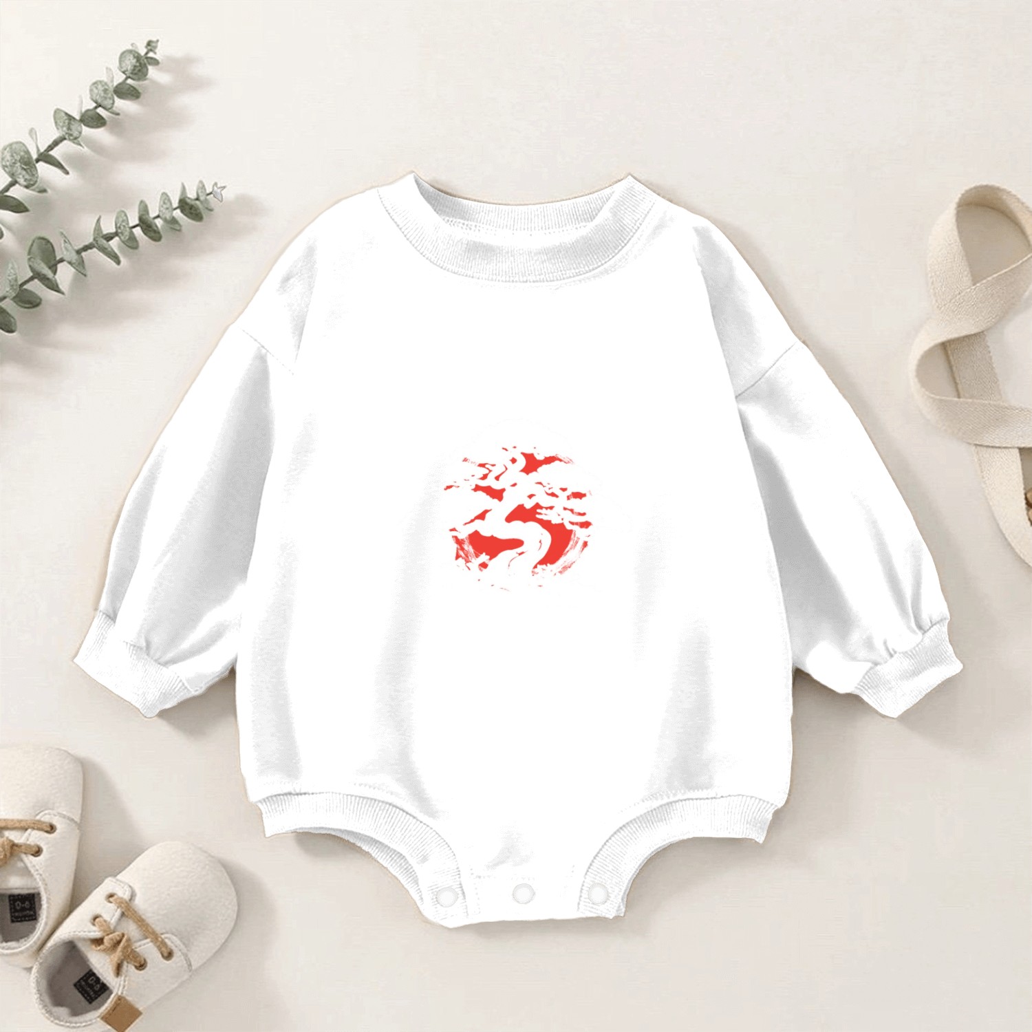Bonsai Tree In Japanese Zen Buddhist Enso Circle T Baby Romper Sweatshirts