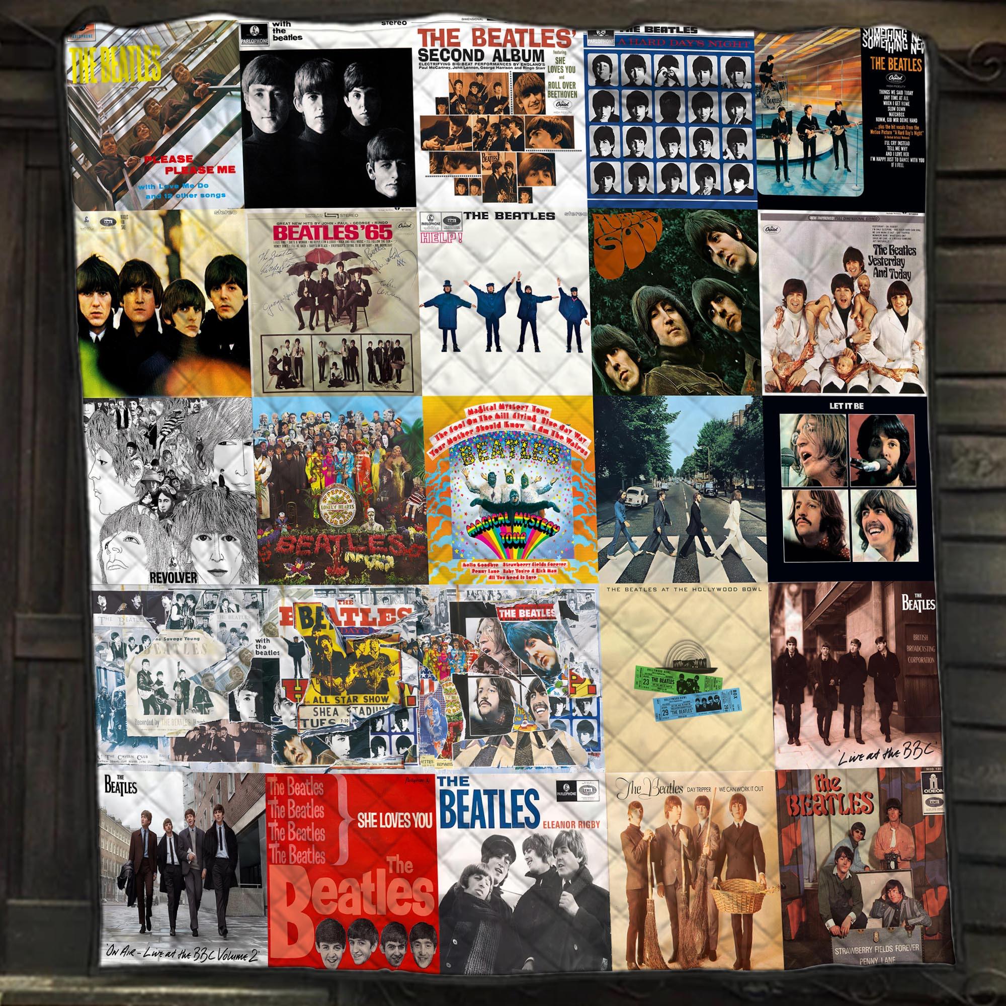 The Beatles Music Quilt, Rock Band Quilt, Music Band Bedroom Decor