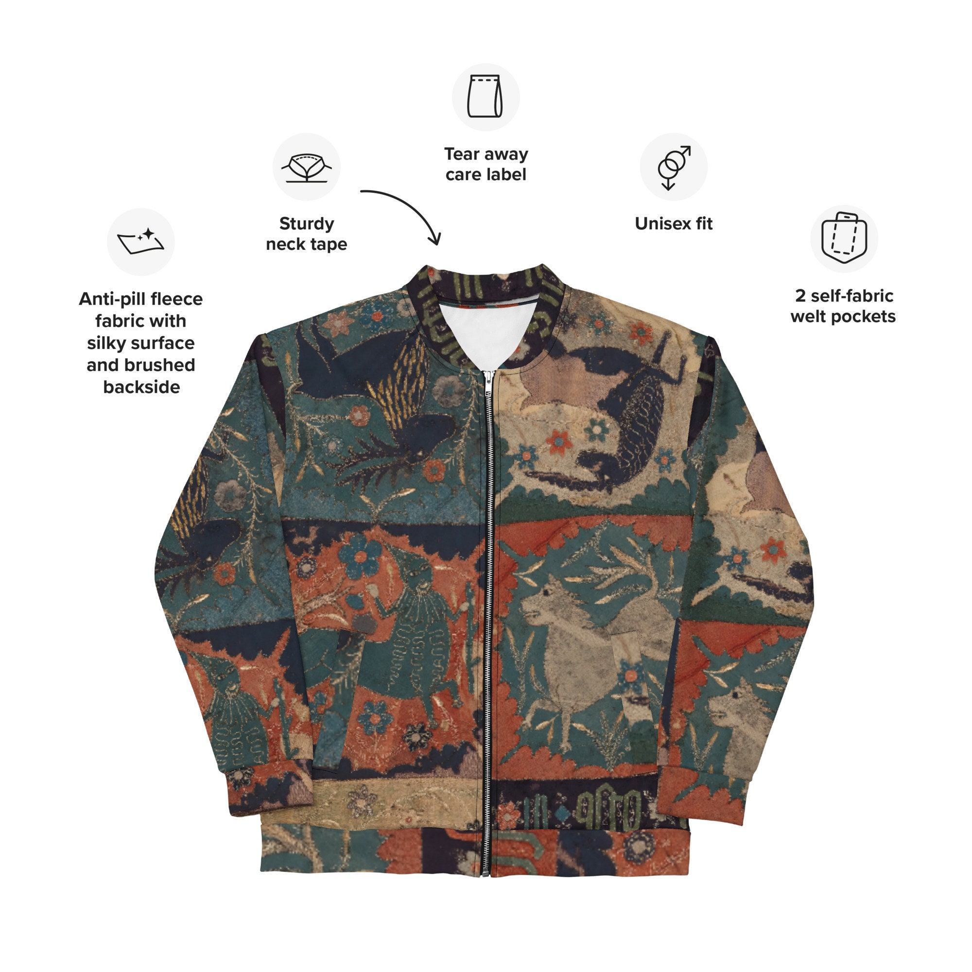 Medieval Art Unisex Bomber Jacket,Aesthetic Fashionable Bomber Jacket