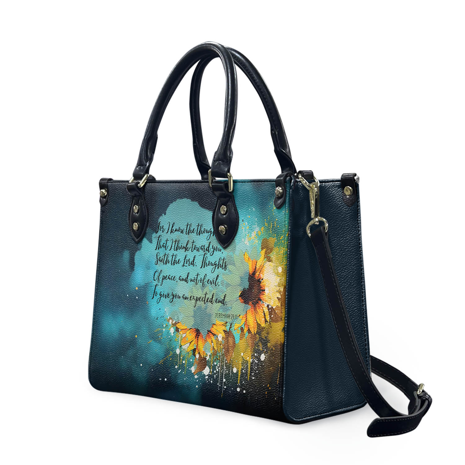 Luxury Vegan Leather Handbag - Jeremiah Bible Verse - Christian Gift for Women - Moms Bag - Christian Bag