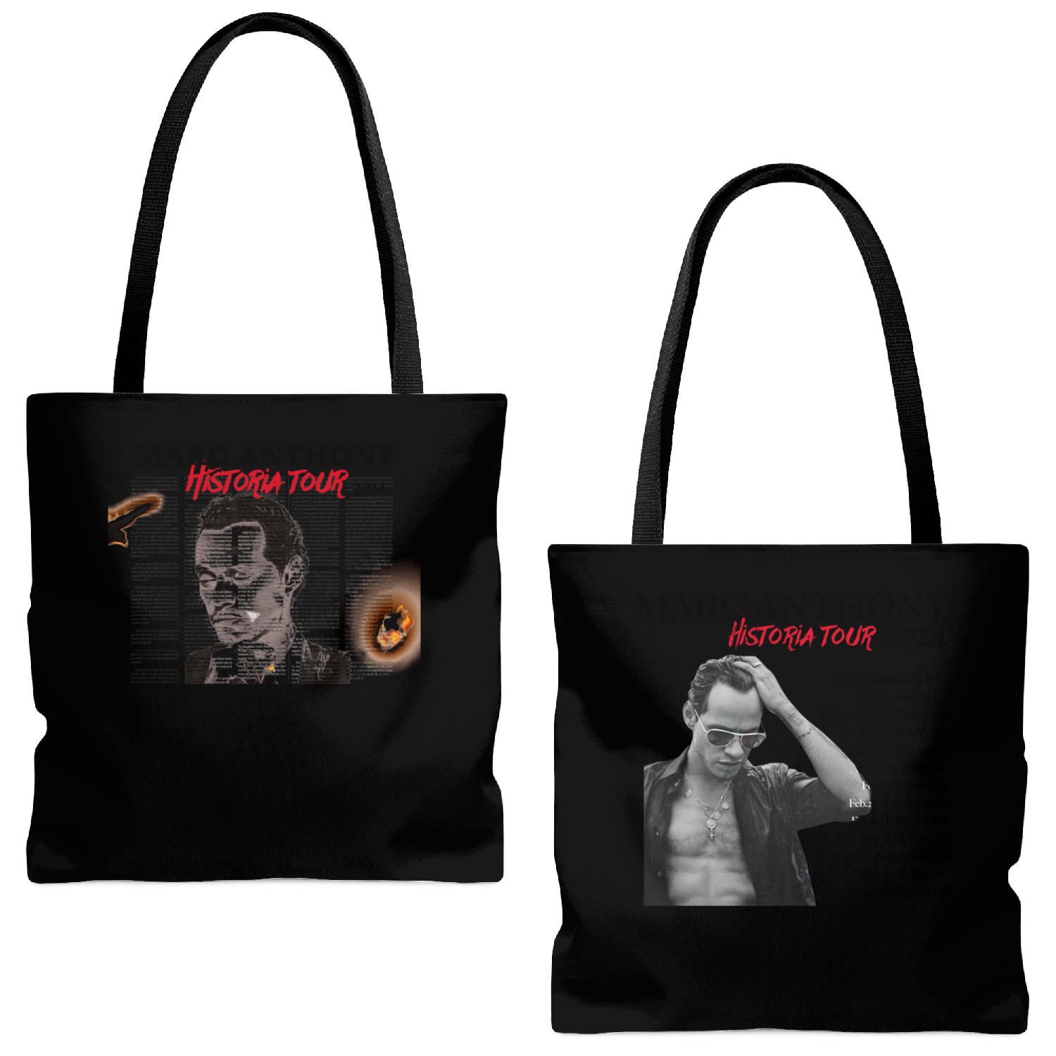 Historia 2024 Tour (Marc Anthony) Tote Bags (AOP)