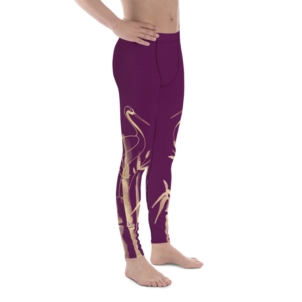 Men's Leggings Gold Grane, Gold Bamboo Leaf