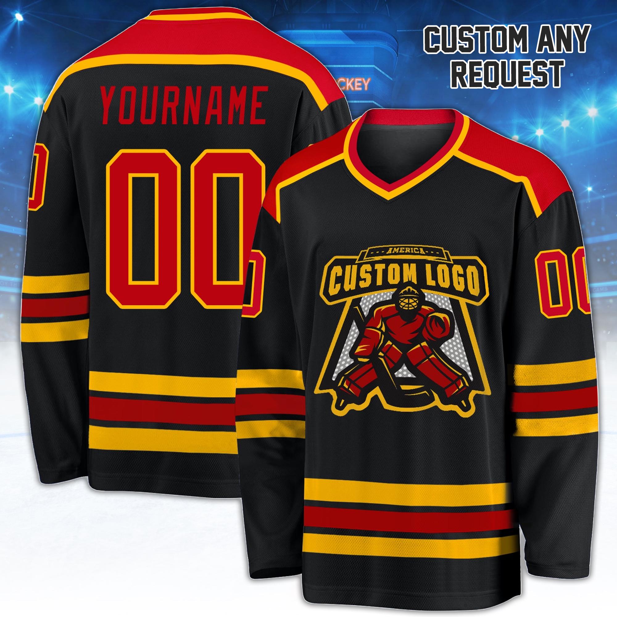 Custom Hockey Jersey with Name and Number, Ice Hockey Uniform Gift for Players, Fans, and Sports Teams