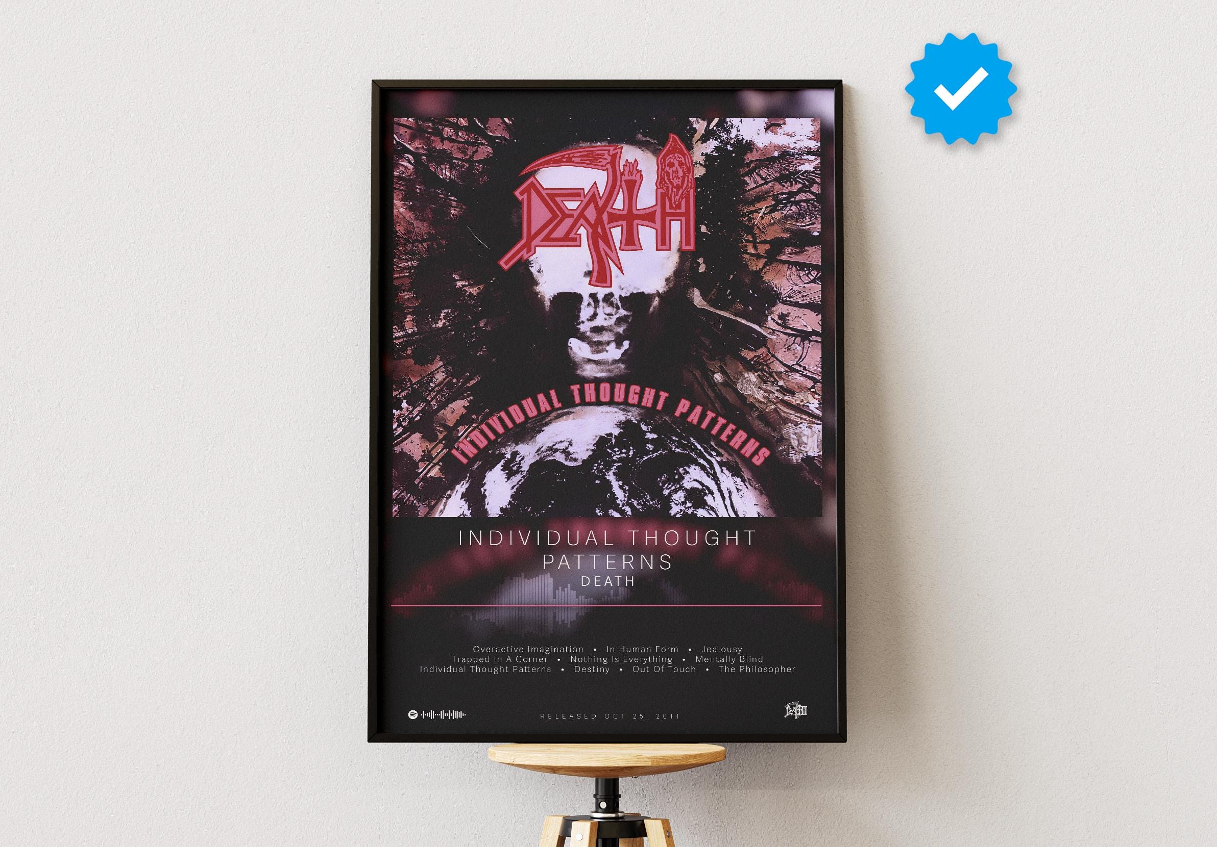 Death Poster | Individual Thought Patterns Poster | Album Poster Prints | Wall Decor Posters | Album Cover | Metal Music Poster
