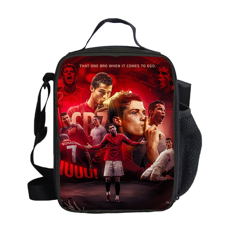 Football Star Insulated Lunch Bags Ronaldo Thermal Football Sport Insulated Kids Lunch Bag, Soccer Fan Gift, Back to School, Student Lunch Bag
