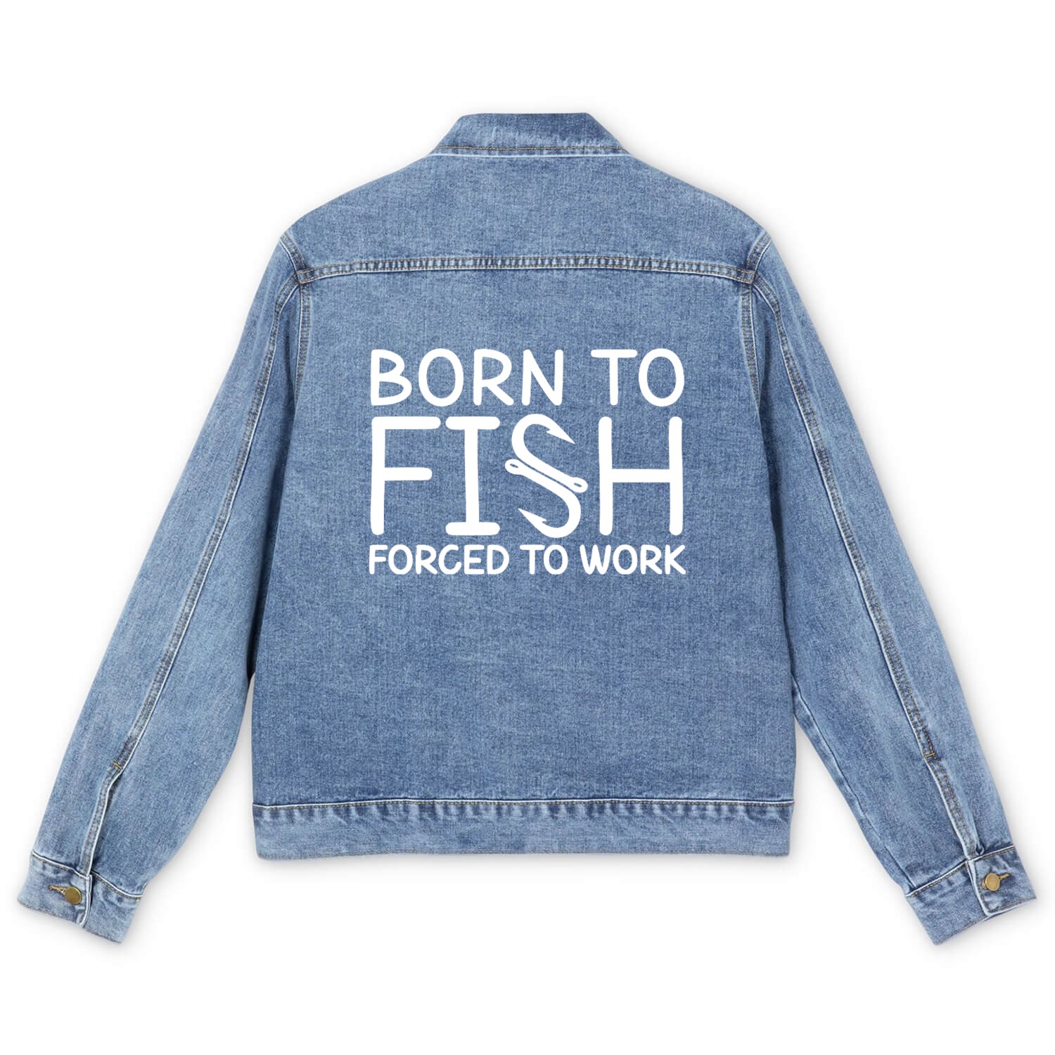 Born to Fish Crafted Typeface Design Men's Denim Jackets