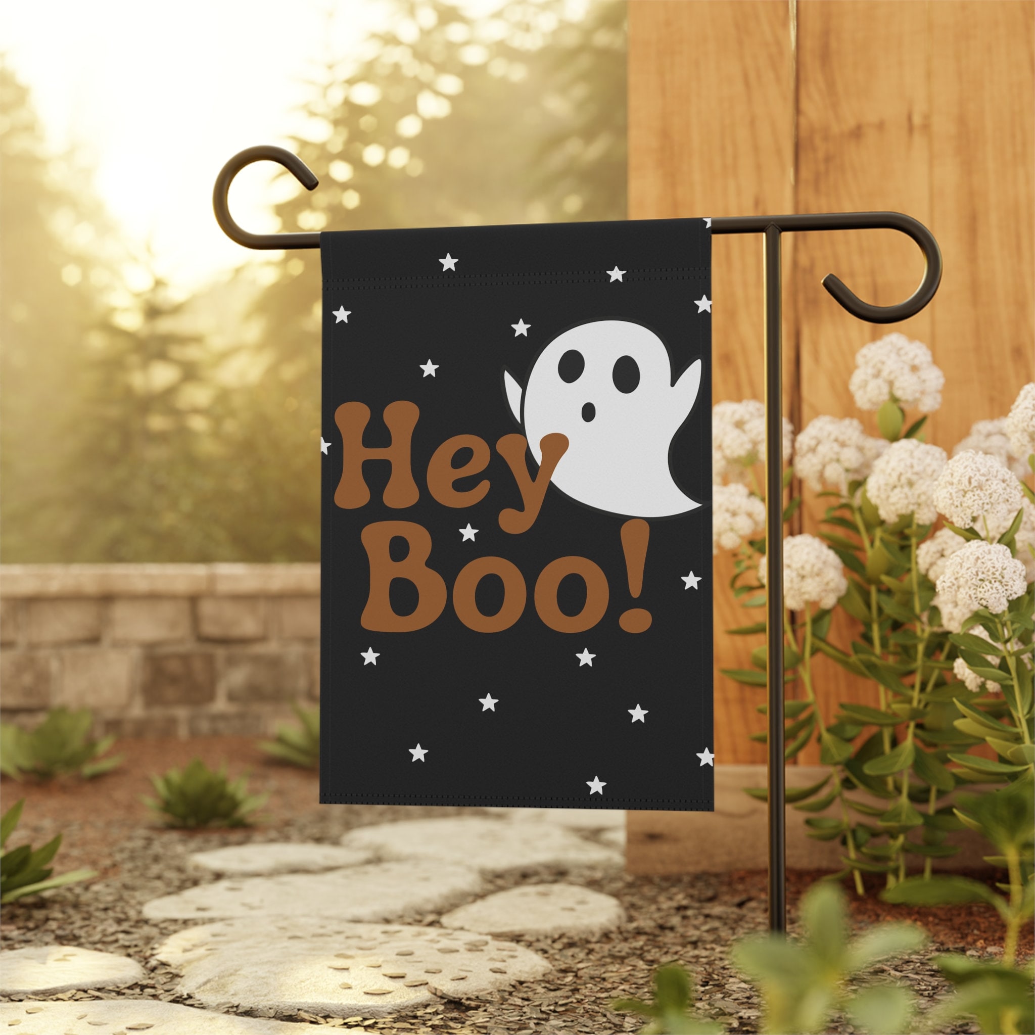 Halloween Garden Flag - Hey Boo!