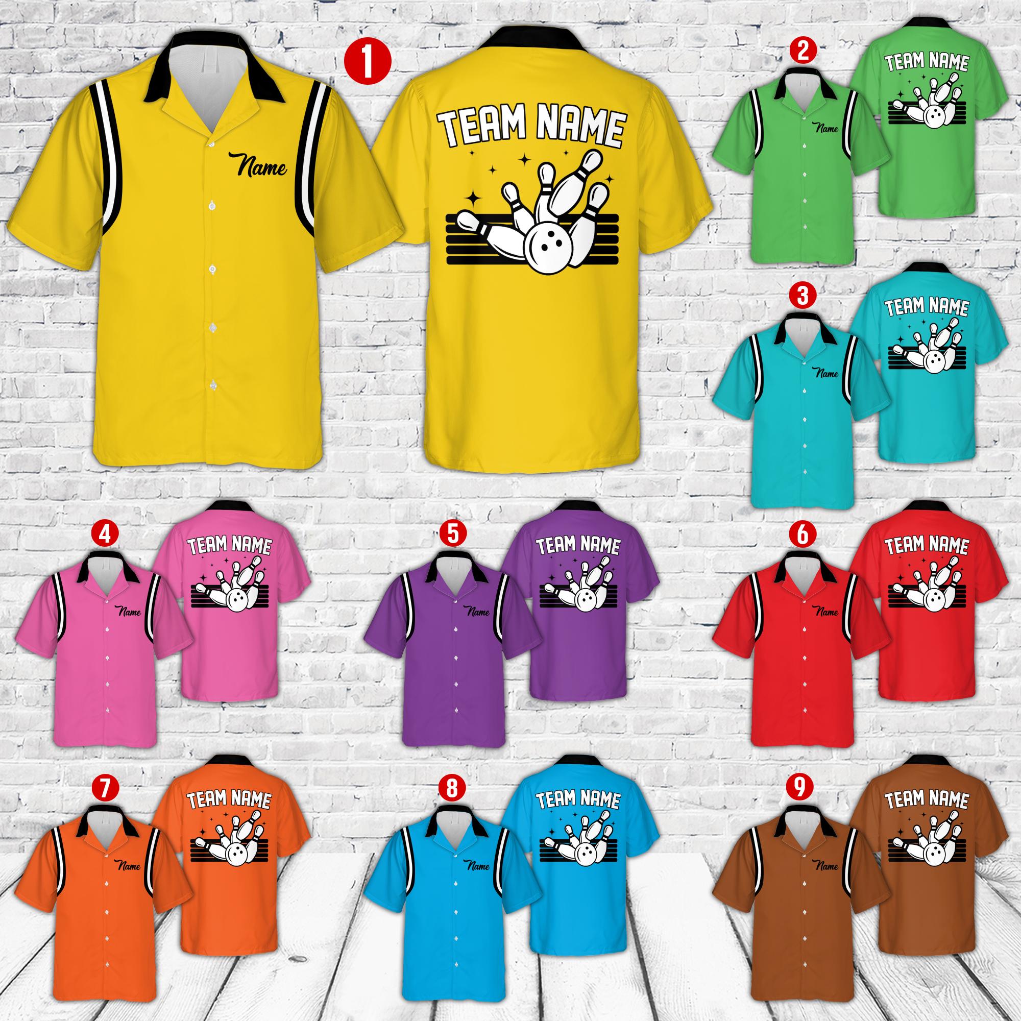 Custom Bowling Hawaiian Shirt For Men Women, Personalized Name Bowling Shirt For Bowlers, Bowling Team Matching Shirt, Bowling Lovers Shirt