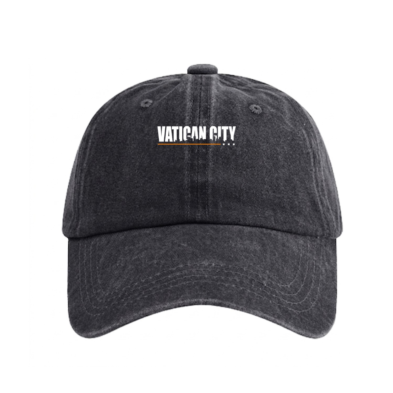 Urban Vatican City Design Washed Denim Baseball Caps