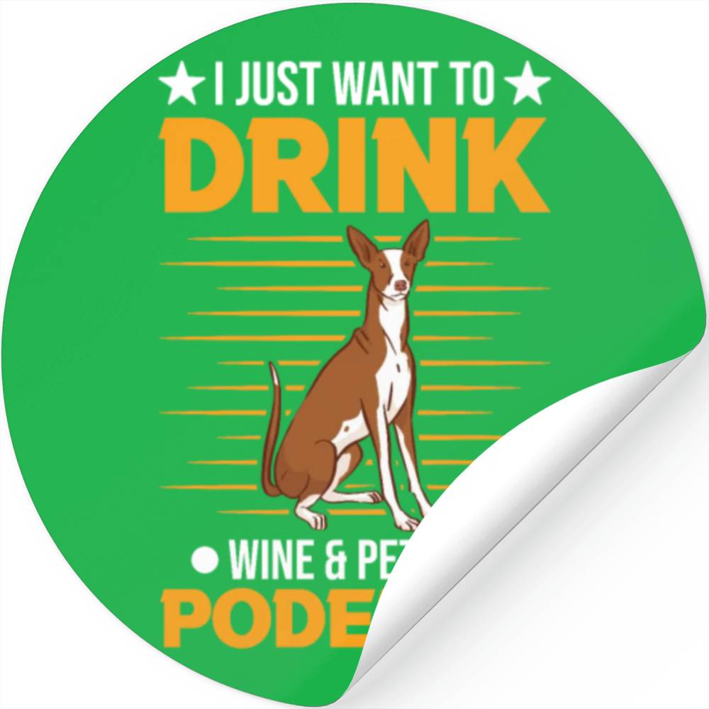 Podenco & Wine Spanish Greyhound Stickers