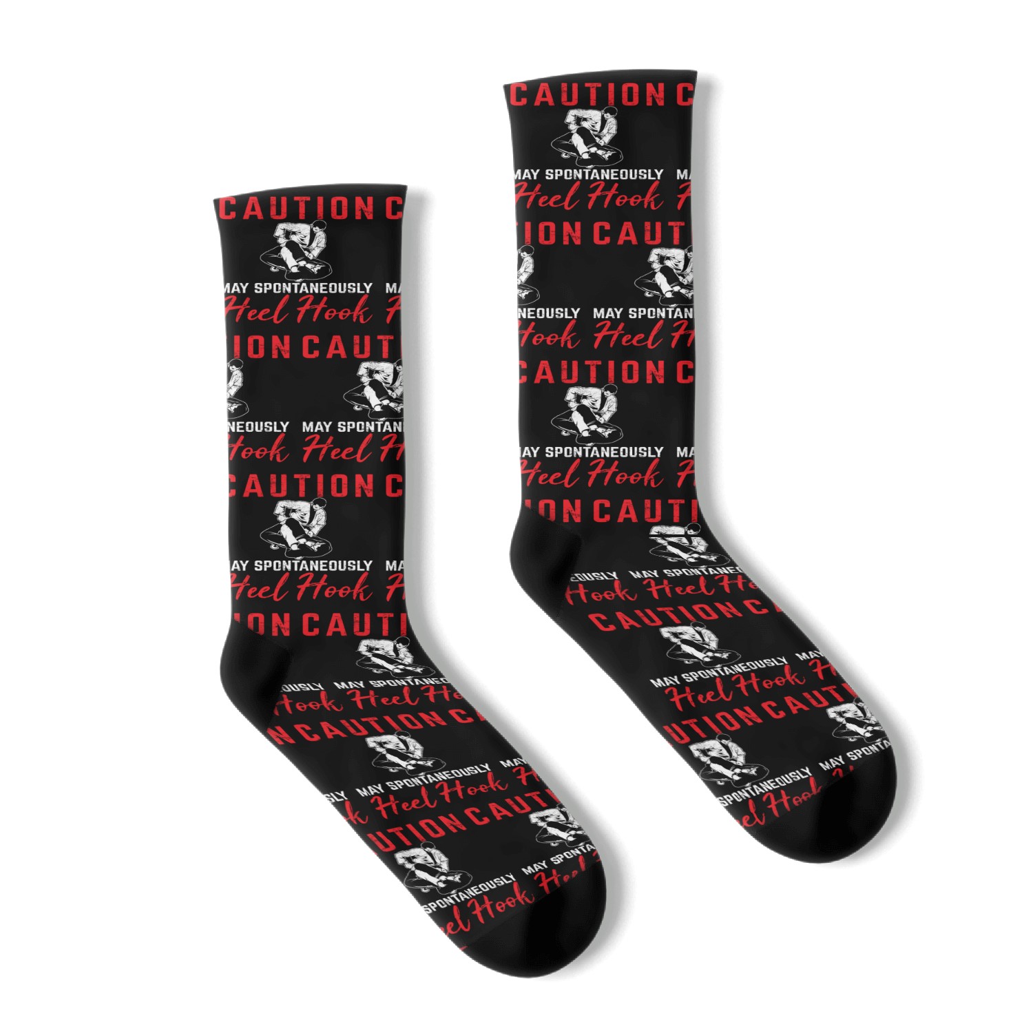 Caution May Spontaneously Heel Hook BJJ Jiu Jitsu Socks