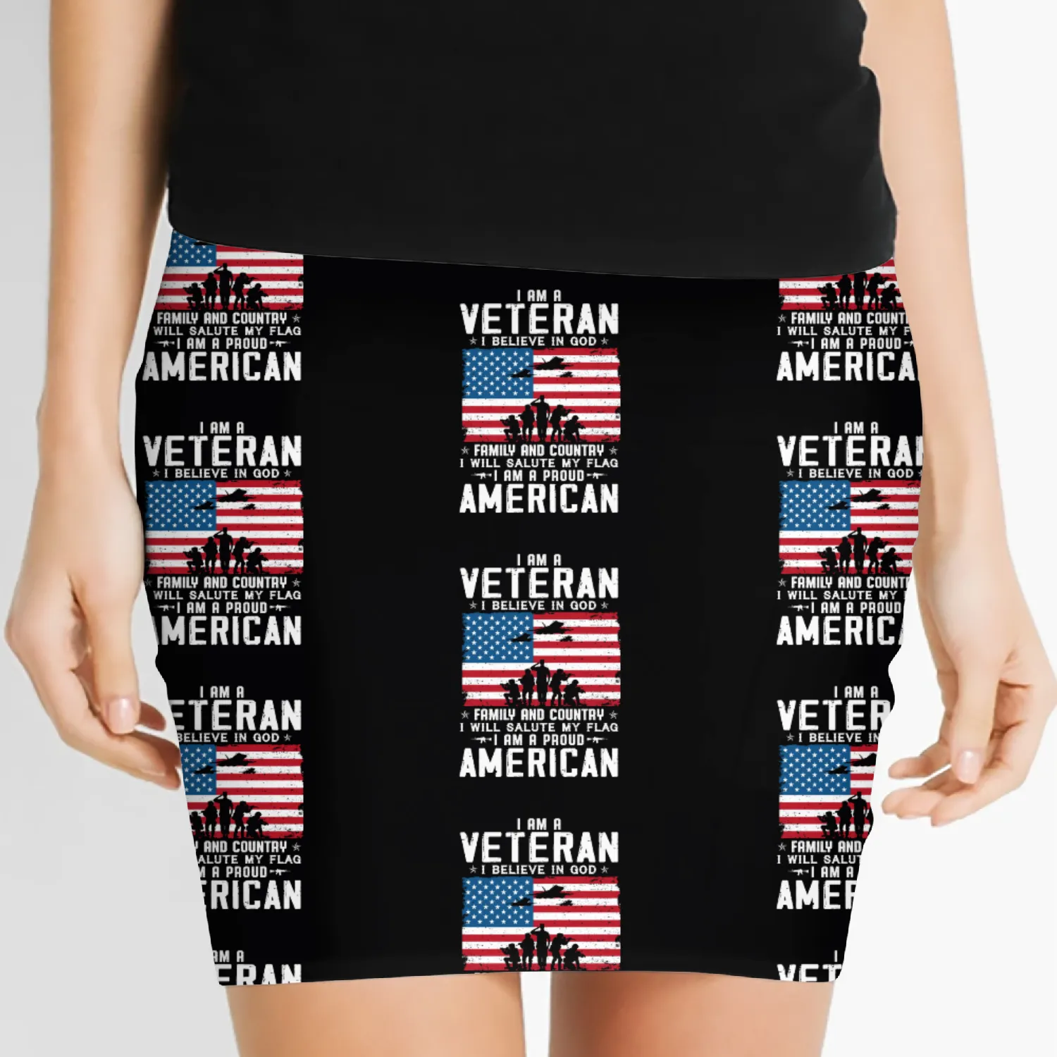 I Am A Proud American Veteran Women's Mini Skirts