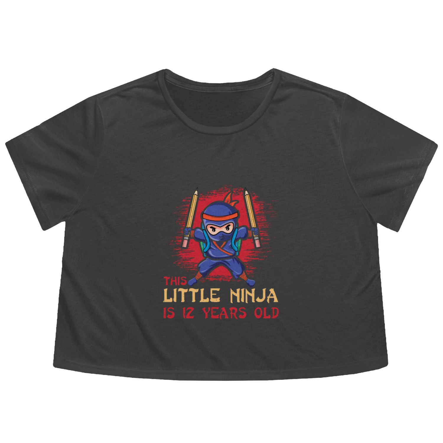 Birth Born Age 12 Years Old Japan Japanese Ninja Flowy Cropped Tees