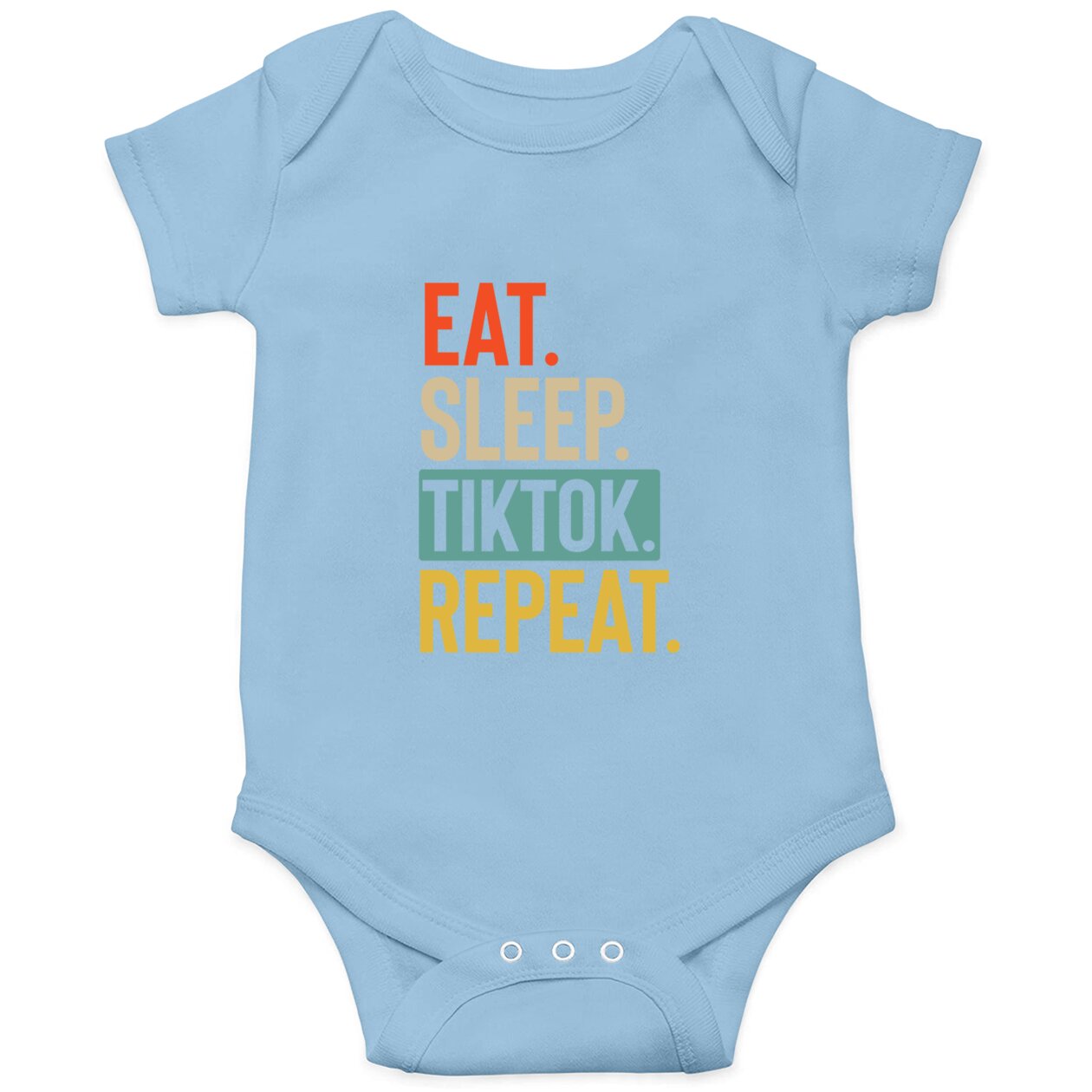 Eat Sleep tiktok Repeat retro vintage colors - Tiktok - Onesies