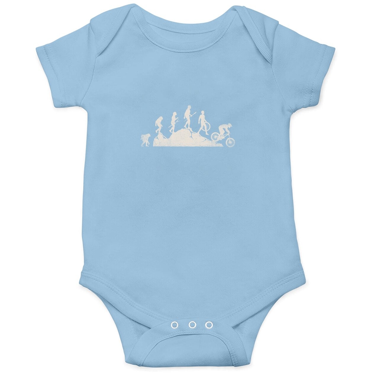 Mountain Biking Evolution Vintage Bicycle Sport Bike Rider Baby Bodysuit