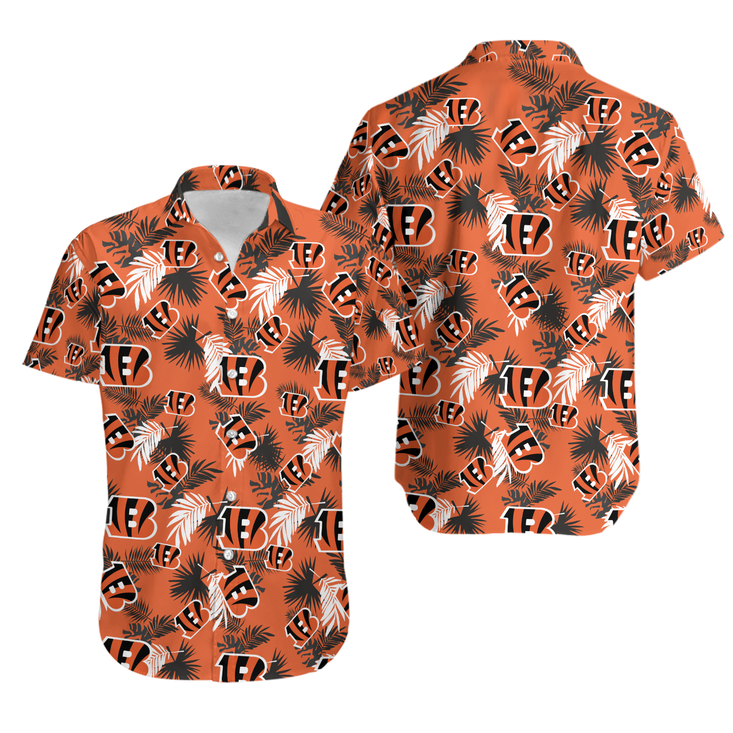 Cincinnati Football Team Bengalss Hawaiian Button Down Shirt