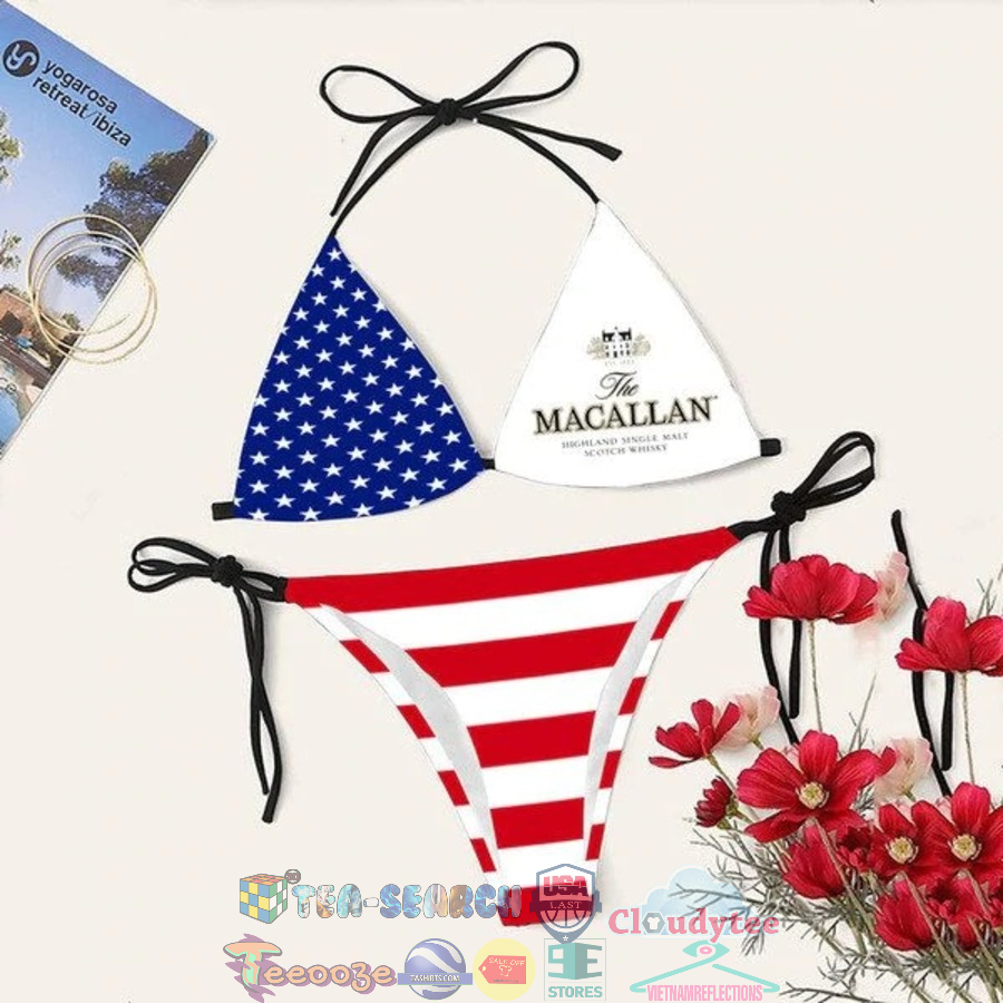 Macallan Whiskey American Flag Bikini Set Swimsuit Jumpsuit Beach