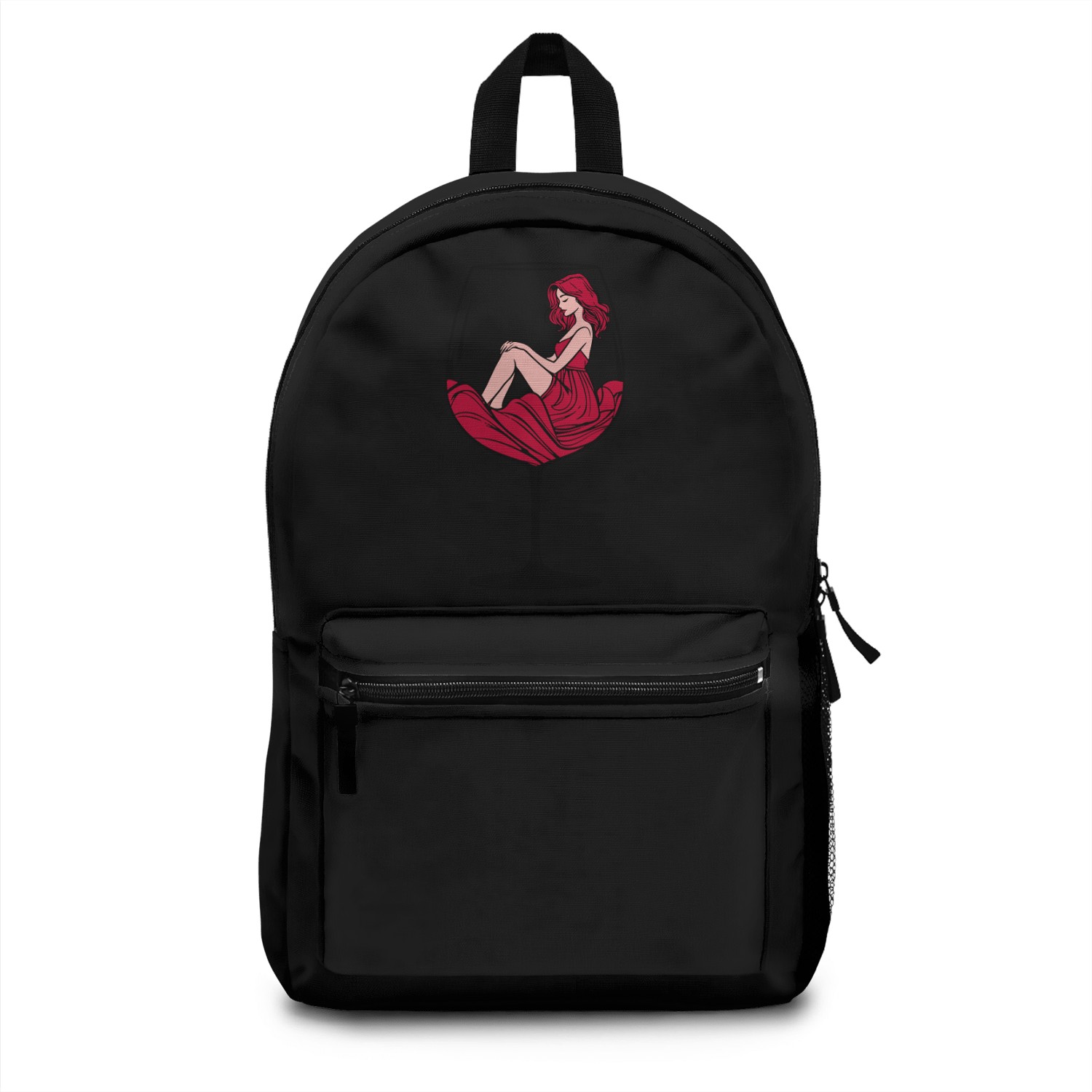 Lady in Red Wine Glass Backpacks