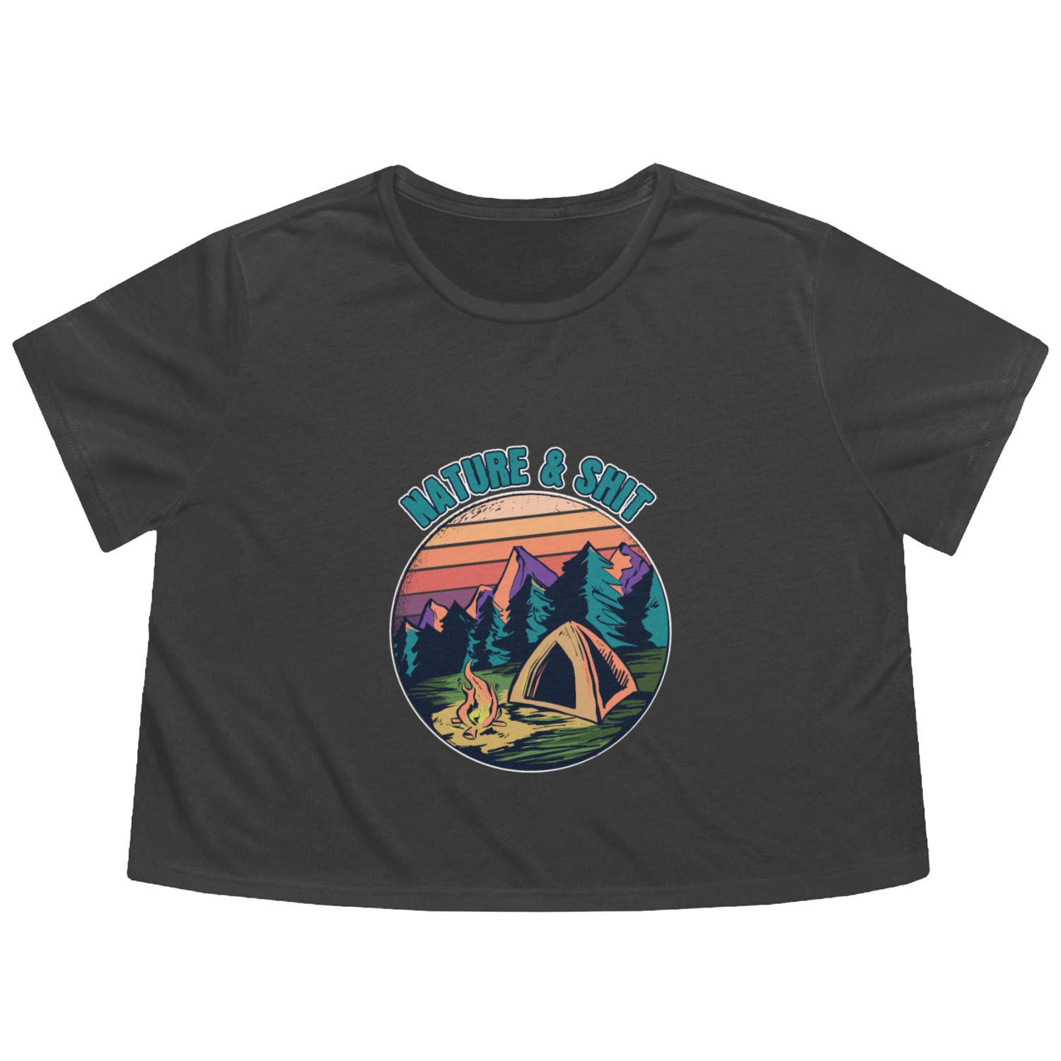 Nature And Shit Flowy Cropped Tees