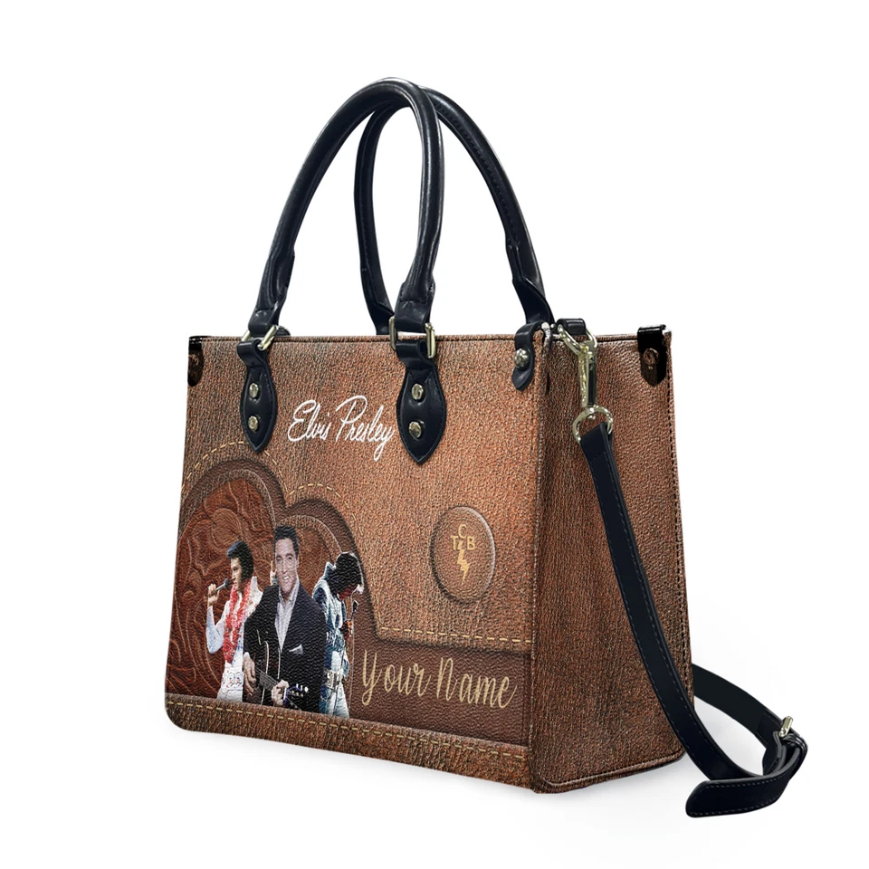 Personalized Elvis Presley Leather Bag, Lovers Elvis Women's Leather Bag Gift