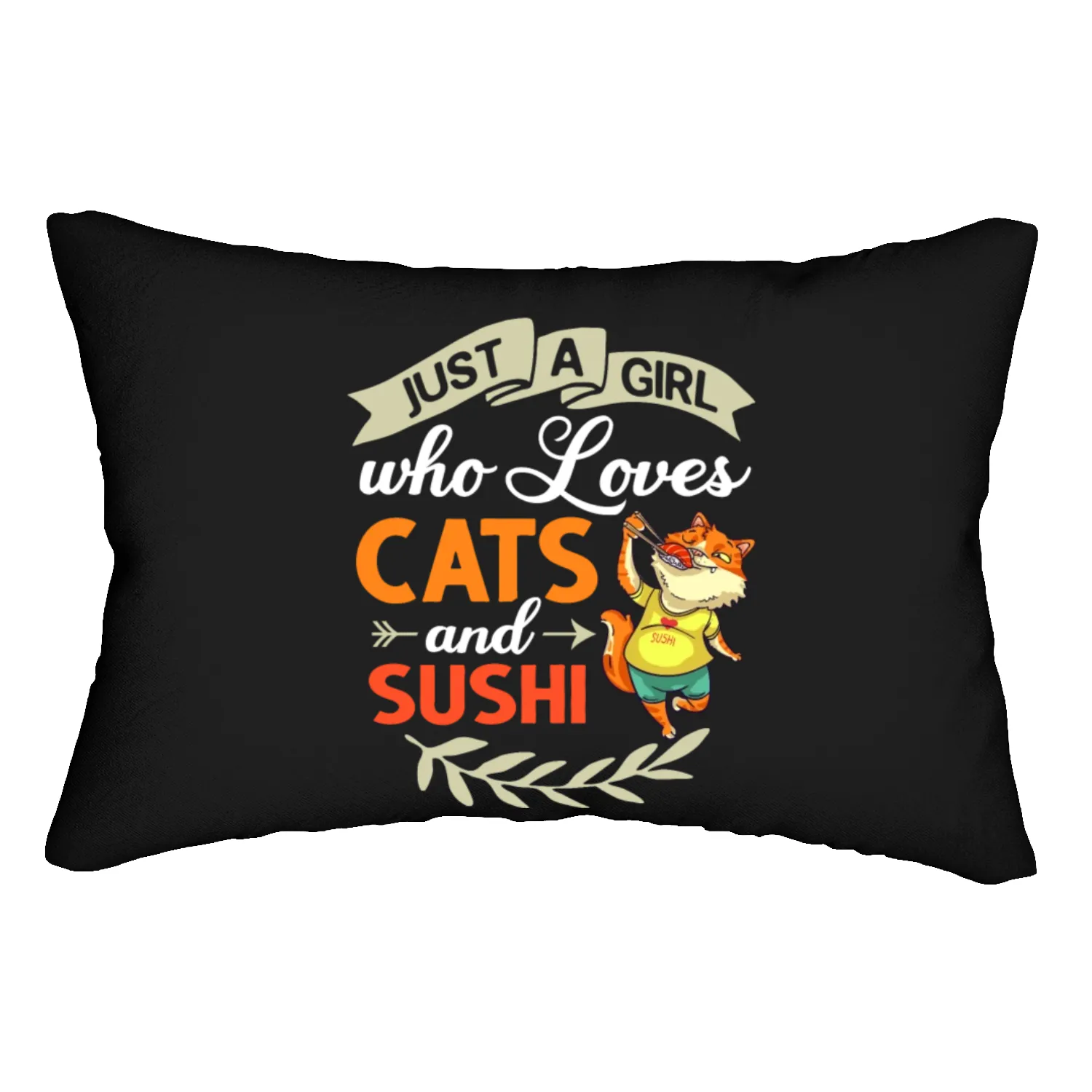 Cat Sushi Japanese Rice Roll Nigiri Bowl Maker Lumbar Pillows