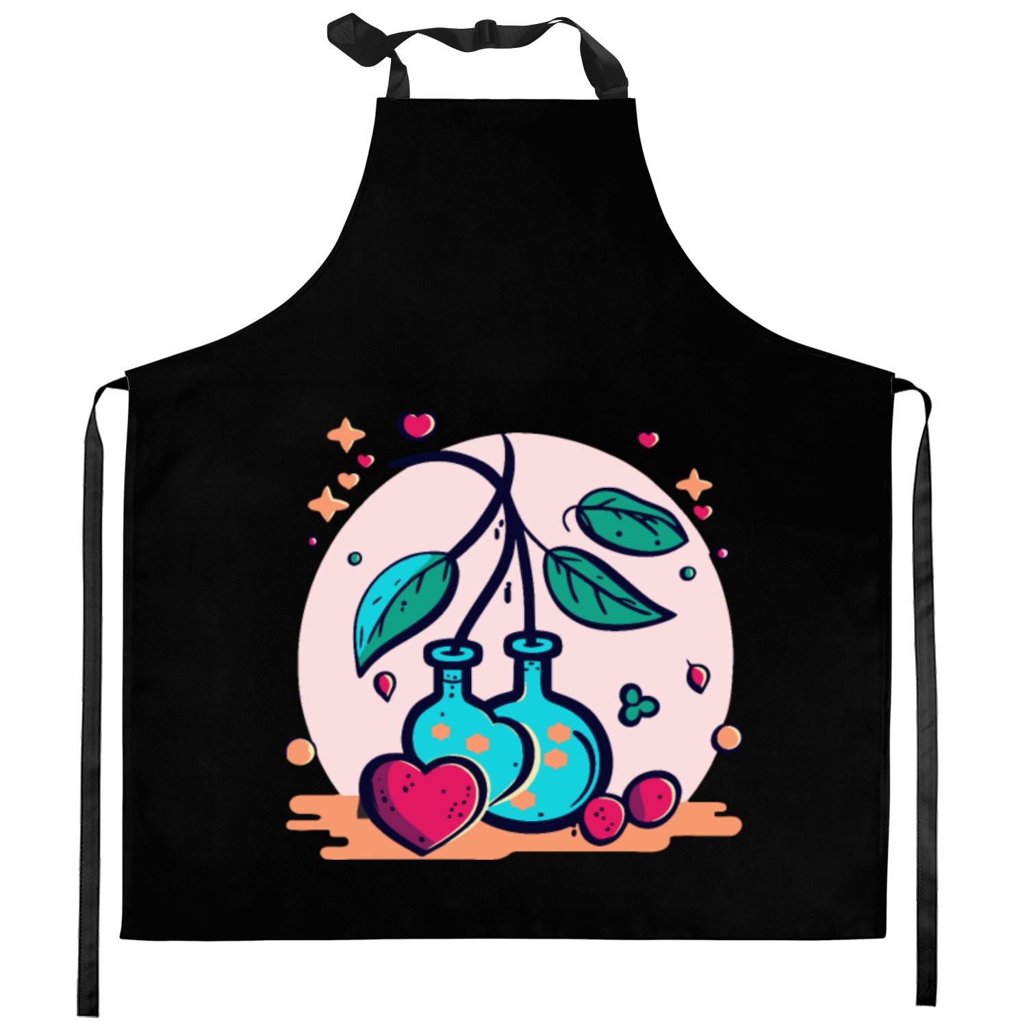 Love Potion Bottles with Hearts Kitchen Aprons