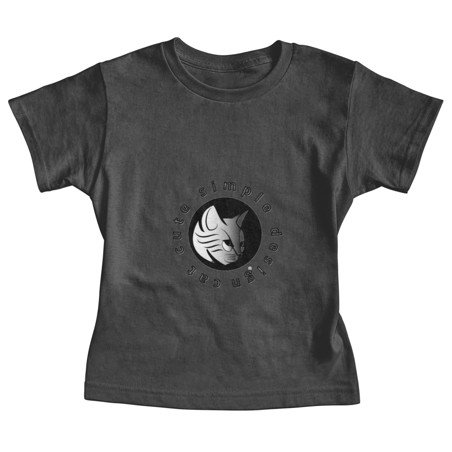 cat cute simple design Baby Tees