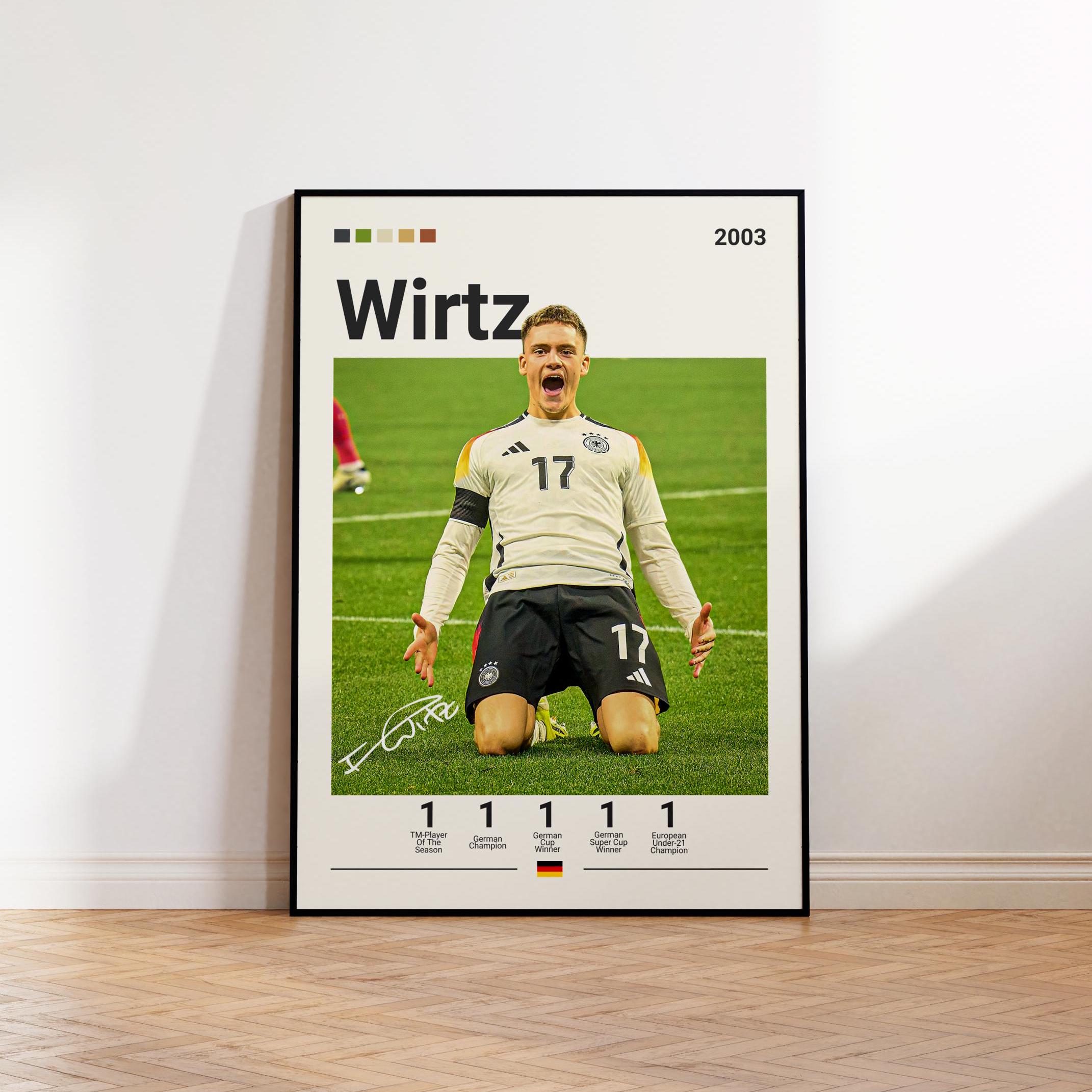 Florian Wirtz Poster, German DFB Print, Wirtz Fan Gift, Soccer Gifts, Football Player Poster, Soccer Wall Art, Sports Bedroom Print