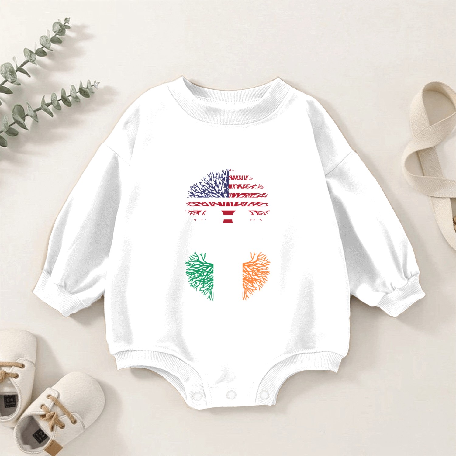 American with Irish roots Baby Romper Sweatshirts