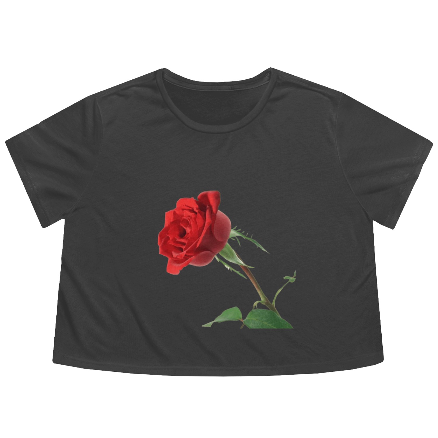 Rose Flowy Cropped Tees