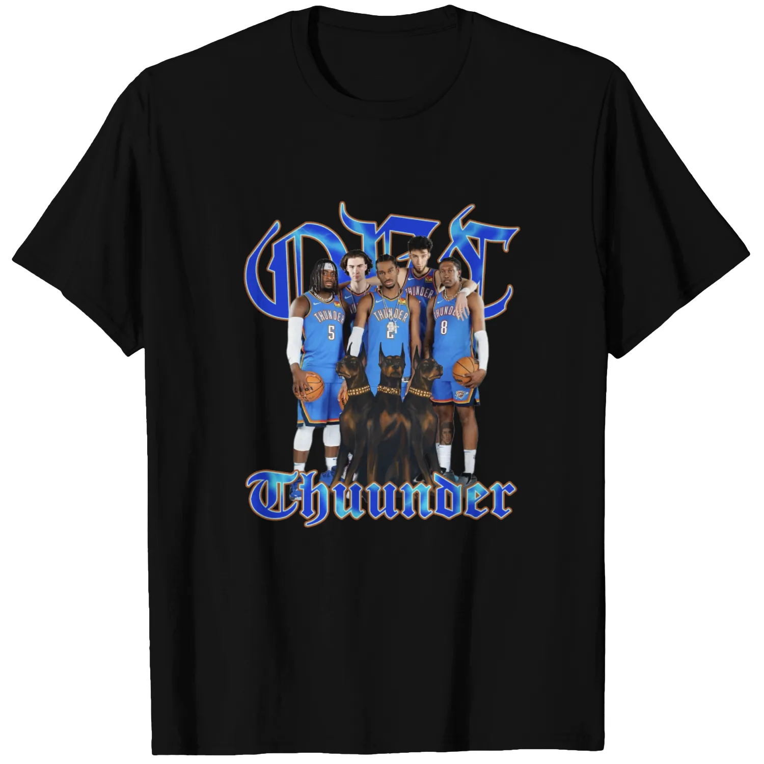 OKC The Dogs SGA Shai Gilgeous-Alexander Thunder Custom Design Graphic T-Shirt