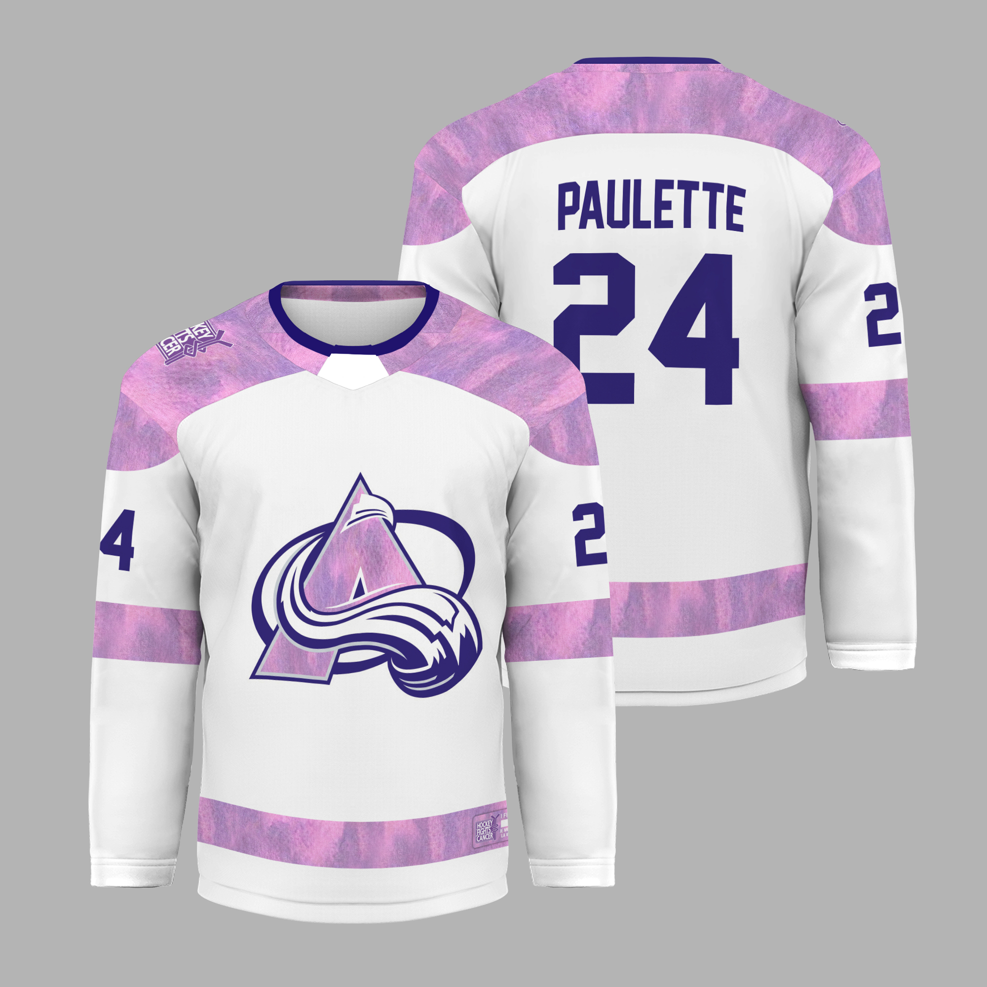 Custom Colorado Avalanch 2025 Hockey Fights Cancer Hockey Jersey Unisex