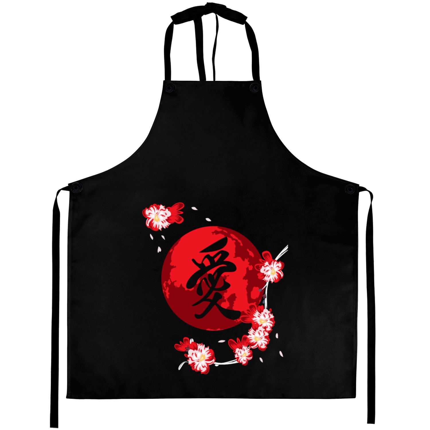 Cherry Blossom Flower Japanese Kanji Vintage Aprons