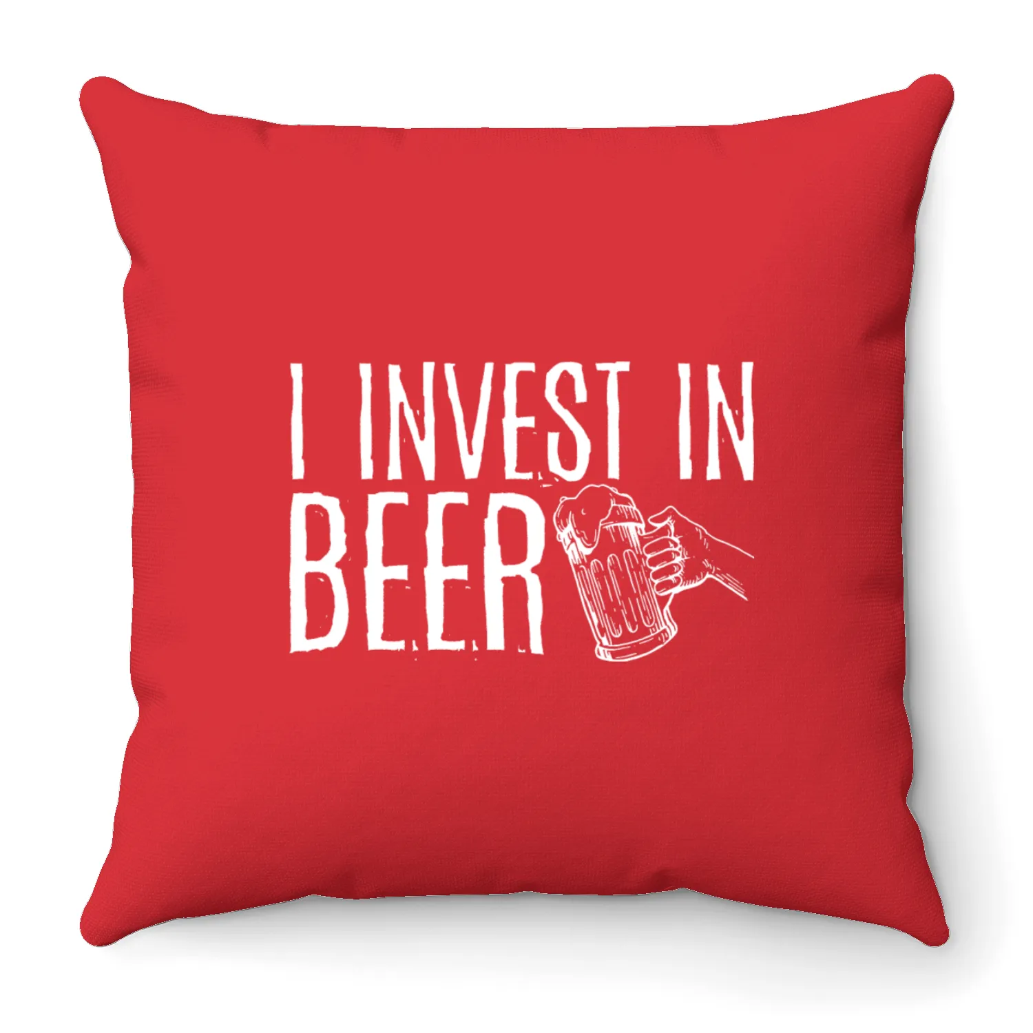 I Invest In Beer 3 Throw Pillows