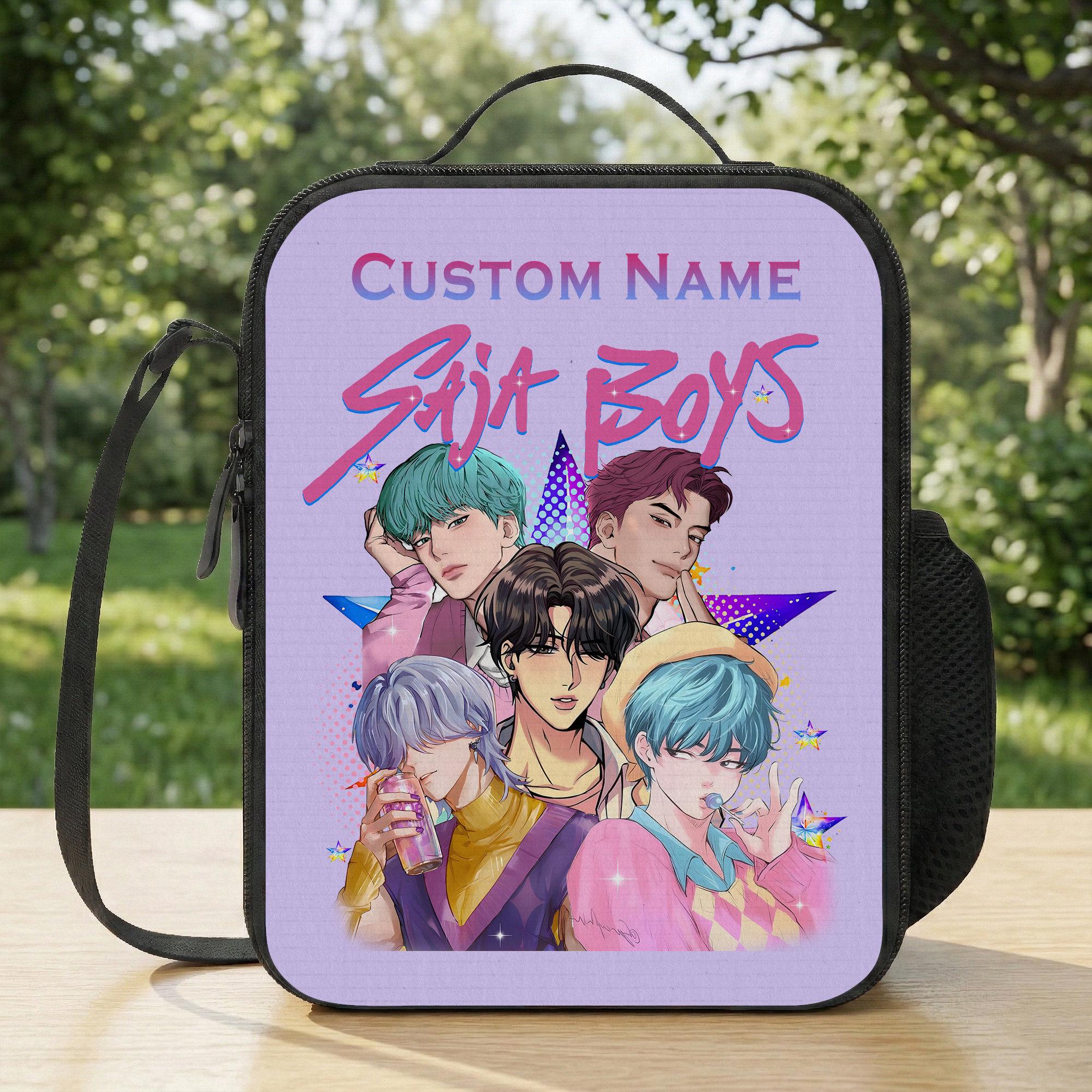 Custom Saja Boys Lunch Bag, Personalized Kpop Demon Hunters Lunch Box for School or Work, Picnic Lunch Bag