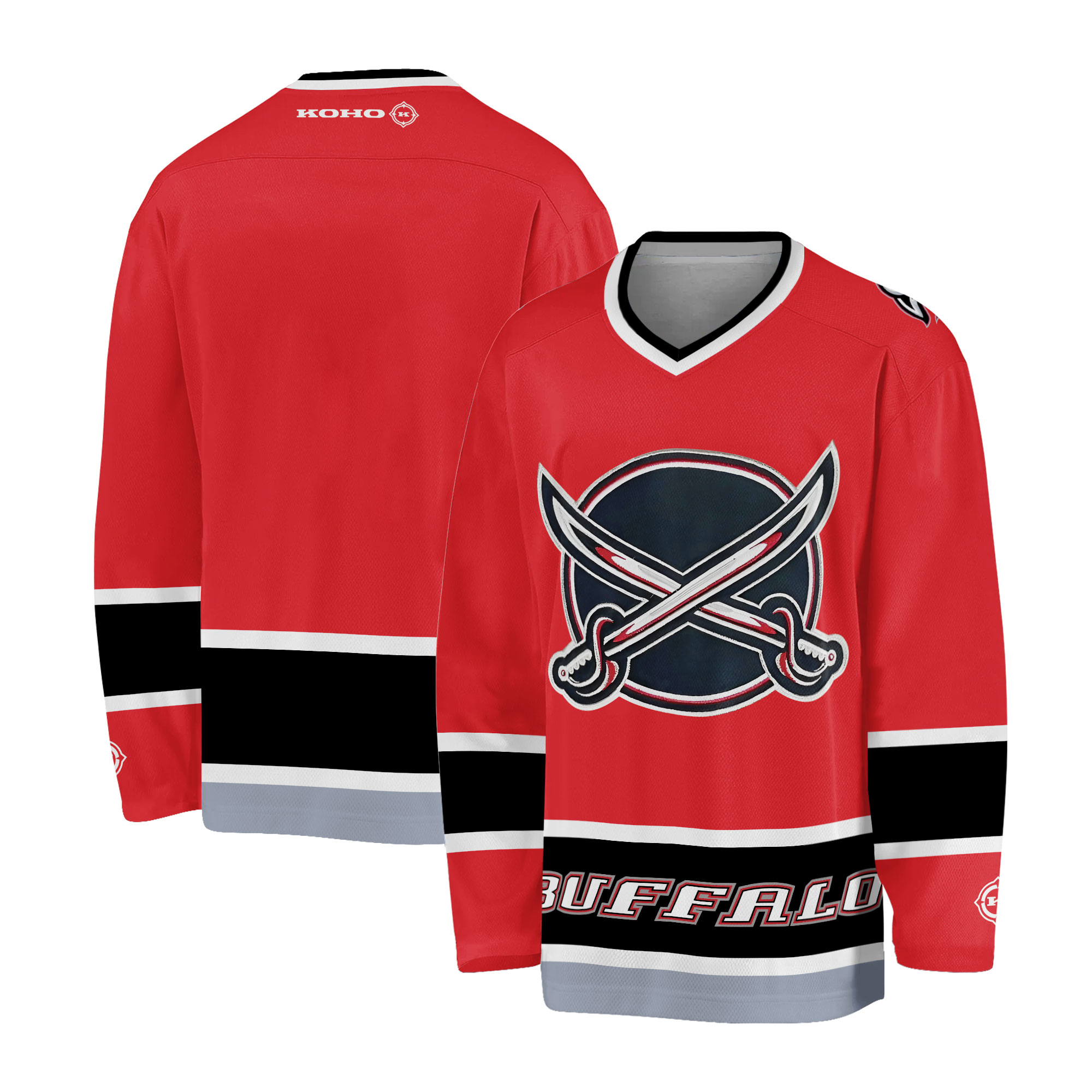 Buffalo Sabres Butterknife Jersey L Red 3rd Alternate NHL Vintage Men's Hockey Jersey