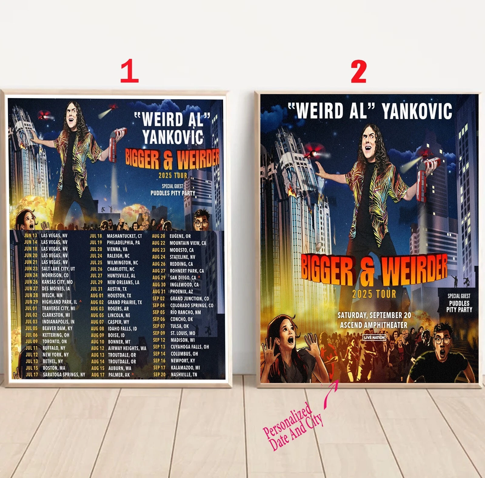 Custom Puddles joins Weird Al Yankovic's Bigger & Weirder 2025 Tour Poster