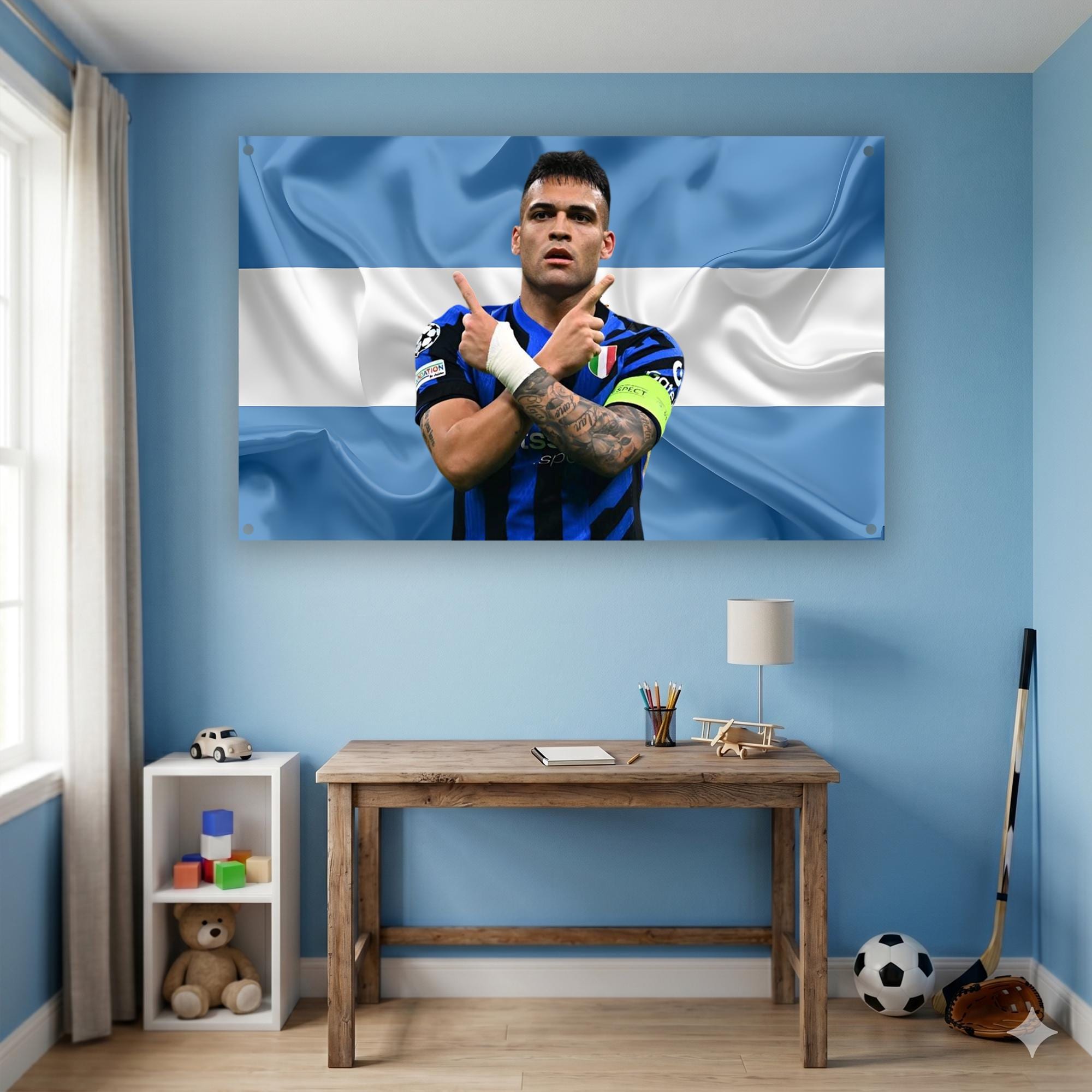 Lautaro Martinez Argentina Flag | World Cup 2026 Tapestry | Soccer Star Poster Flag | Football Decor Dorm Frat Room