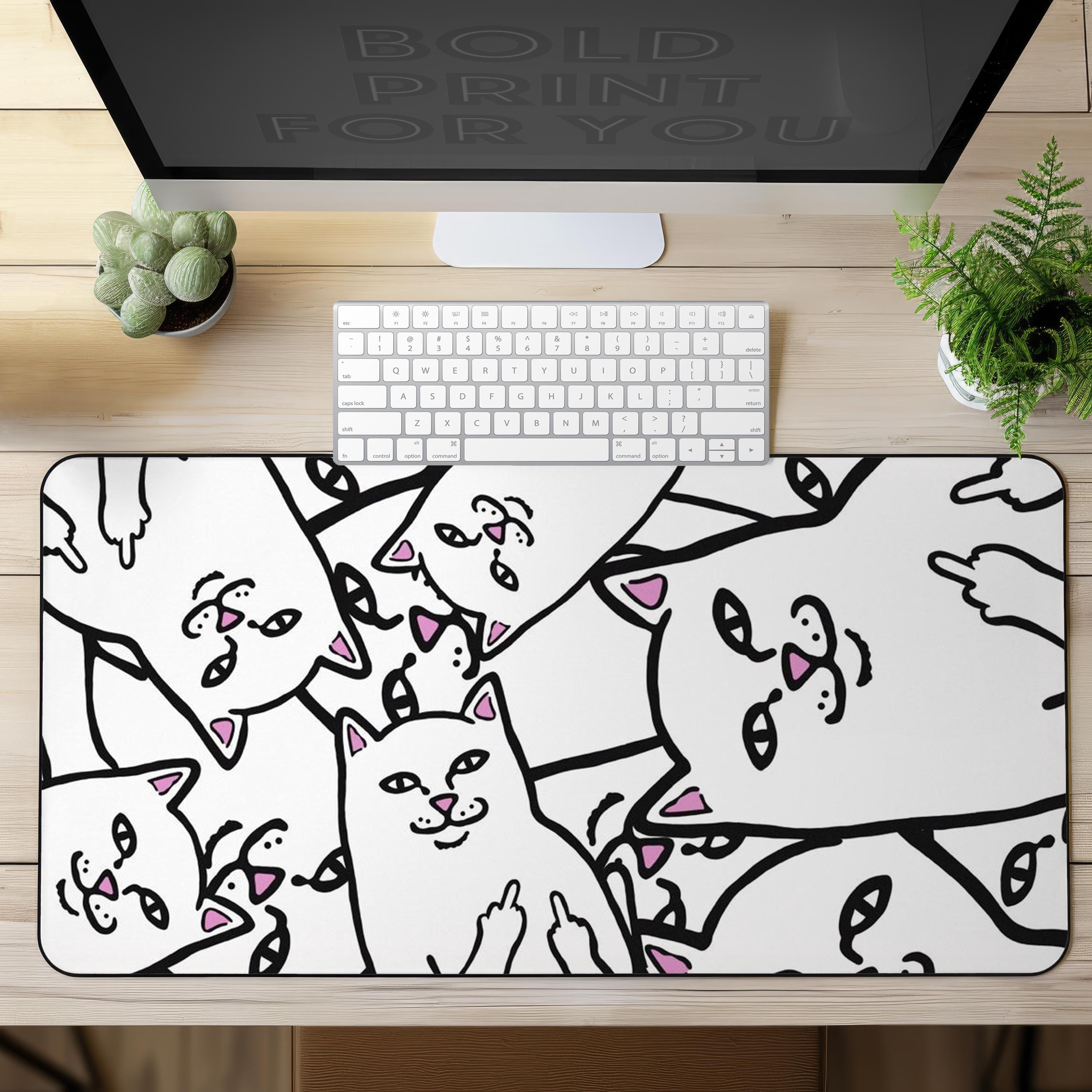 Desk Mat Bad Kitty, funny gaming mouse mat, Keyboard Laptop Gaming Desk Pad