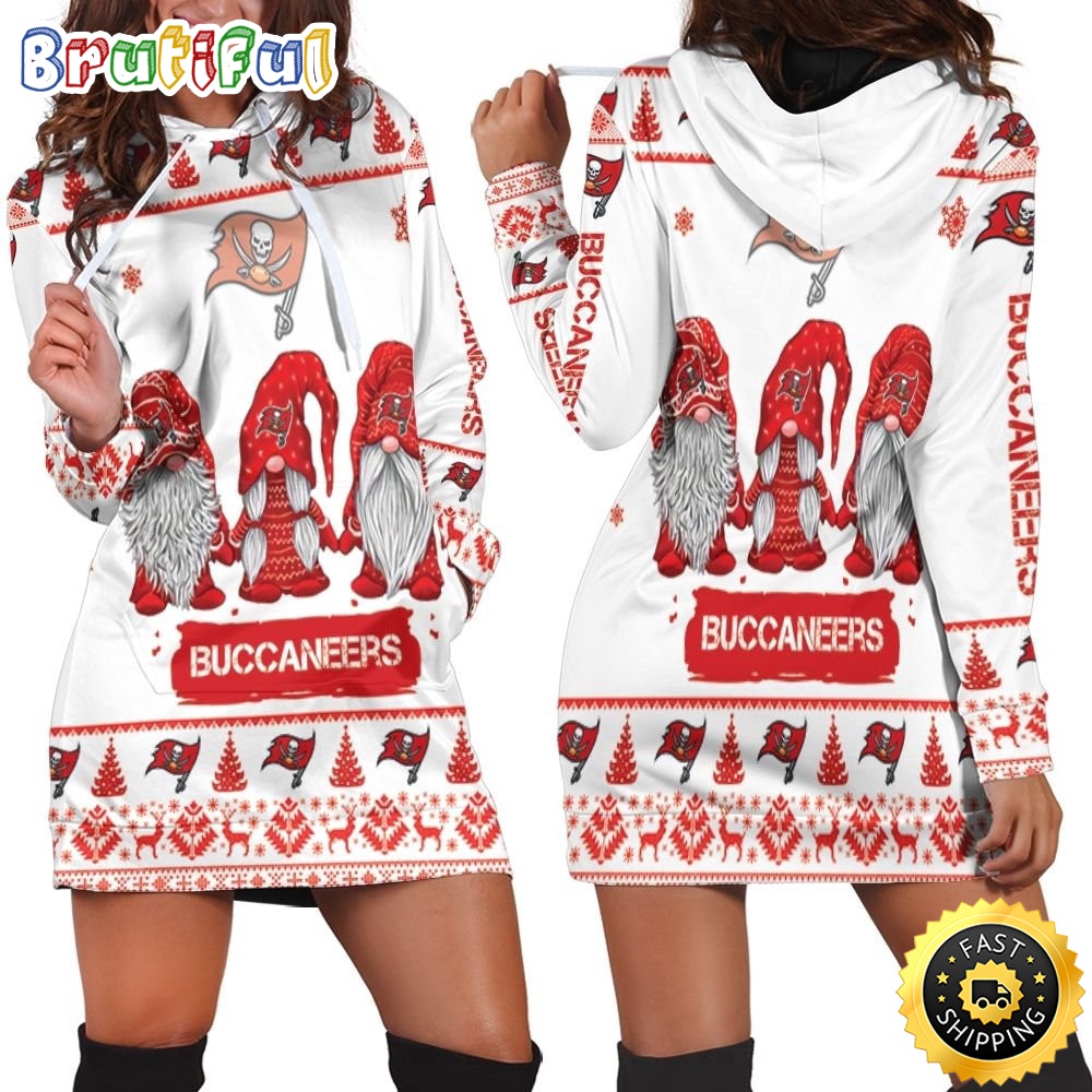 football Tampa Bay Buccaneers Hoodie Dress Gnomes All Over Print Hoodie Women