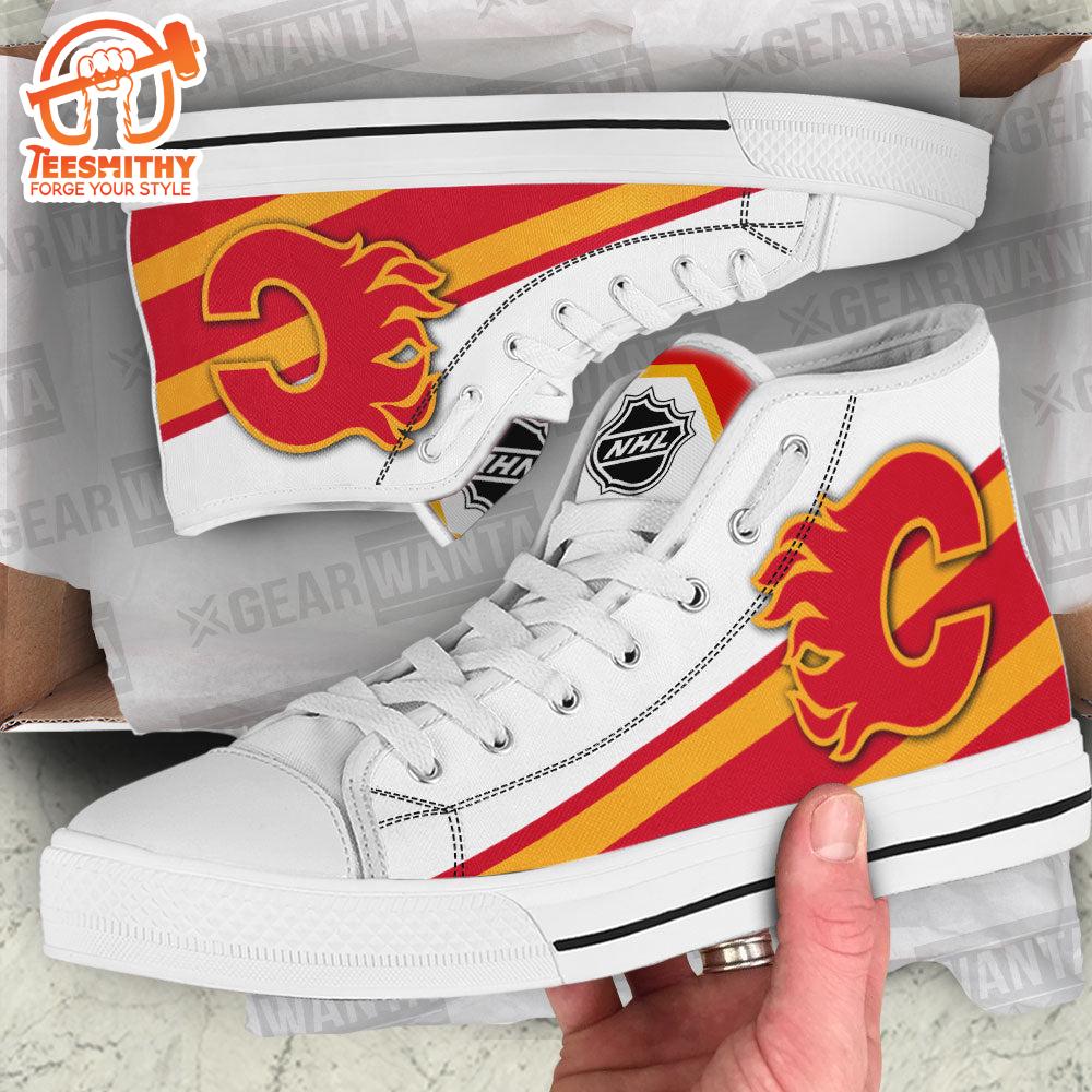 Calgary Flames High Top Shoes, Sneakers For Fans