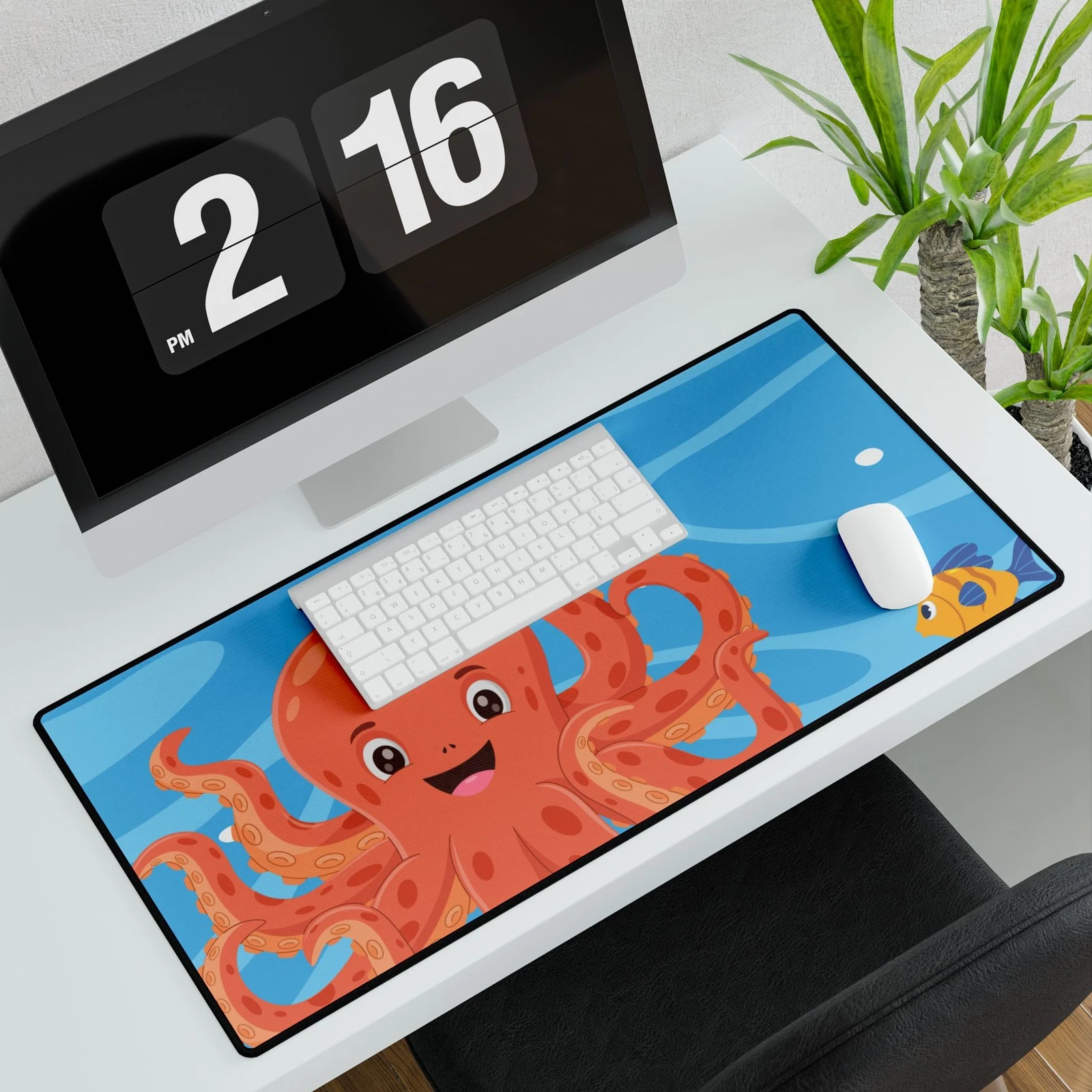 Cute Octopus Desk Mat for Kids, Playful Home Office Decor, Office