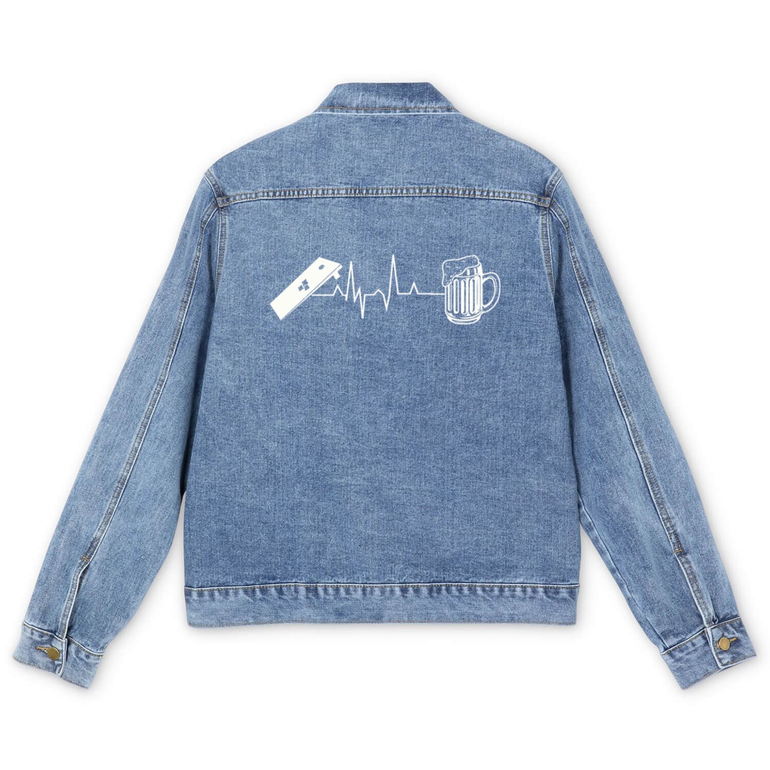 Cornhole Lawn Game Men's Denim Jackets