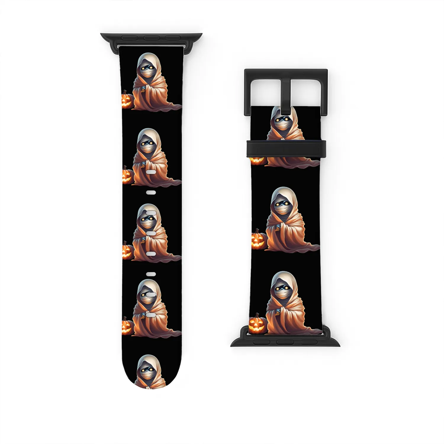 Little Mummy Sitting with Pumpkin Watch Bands For Apple Watch
